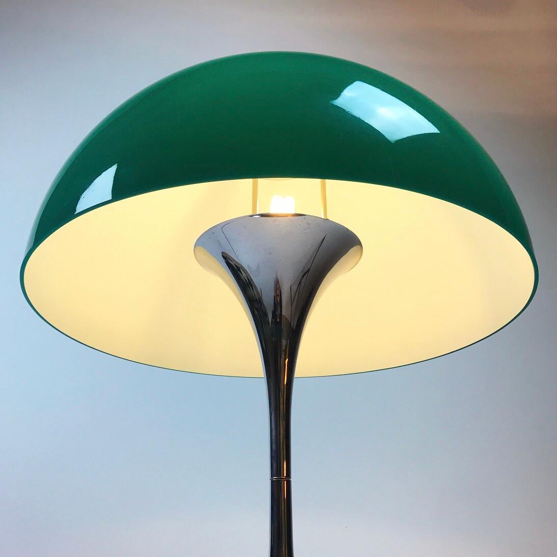 Rare chrome Panthella edition designed by Verner Panton for Louis Poulsen, Denmark.

For a short period in the beginning of the 1970s Louis Poulsen produced this beautiful contemporary Panthella chrome edition. 

Due to the rareness this light