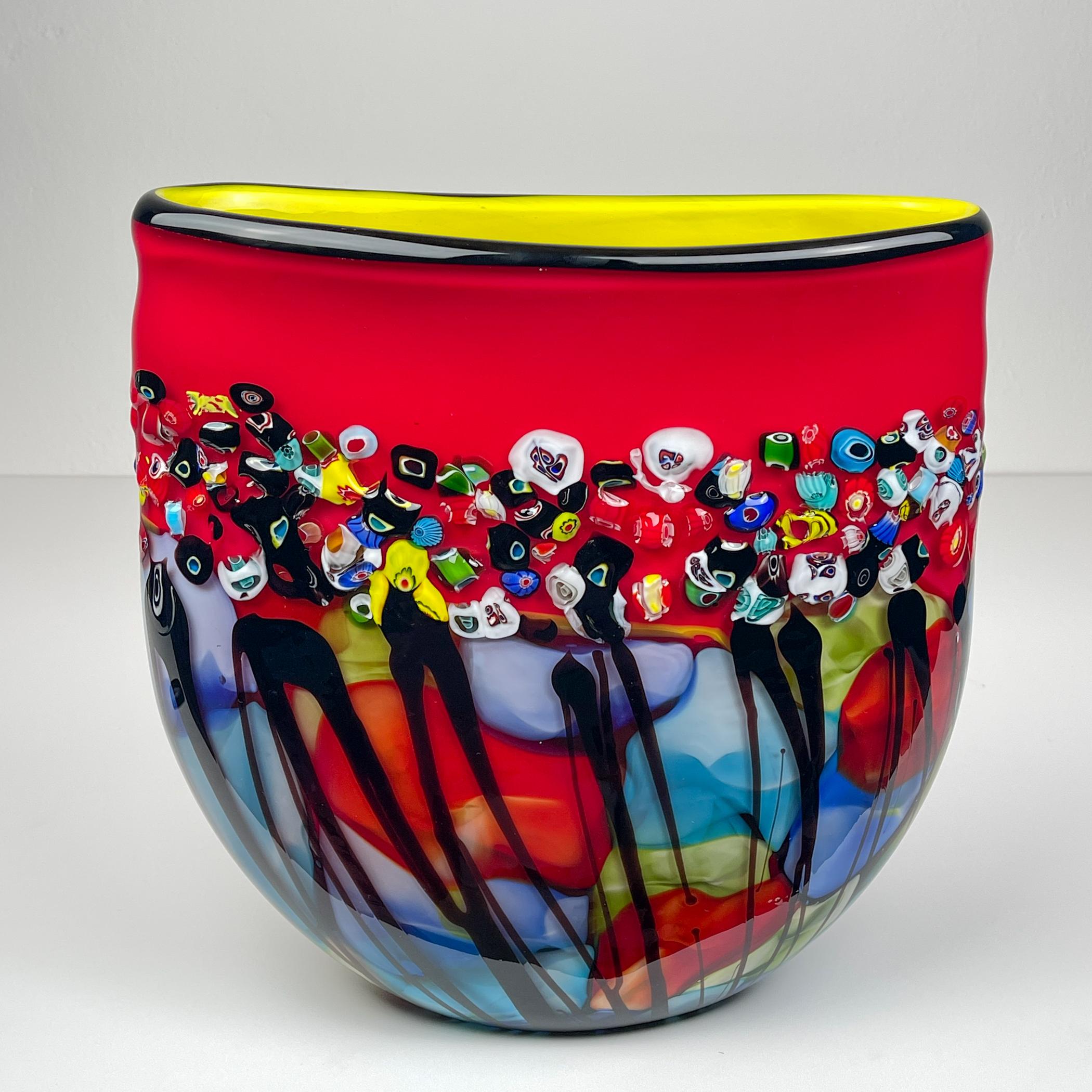 Original große Vase aus Muranoglas Murano, Italien 1980er im Angebot 4