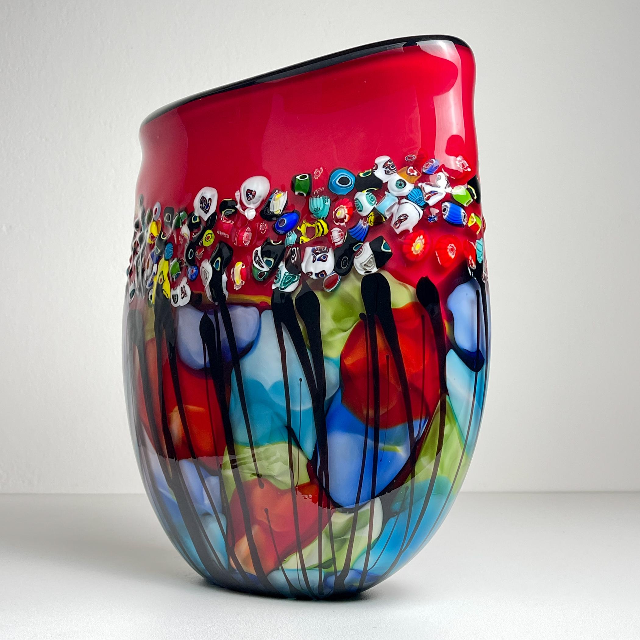 Original große Vase aus Muranoglas Murano, Italien 1980er im Angebot 5
