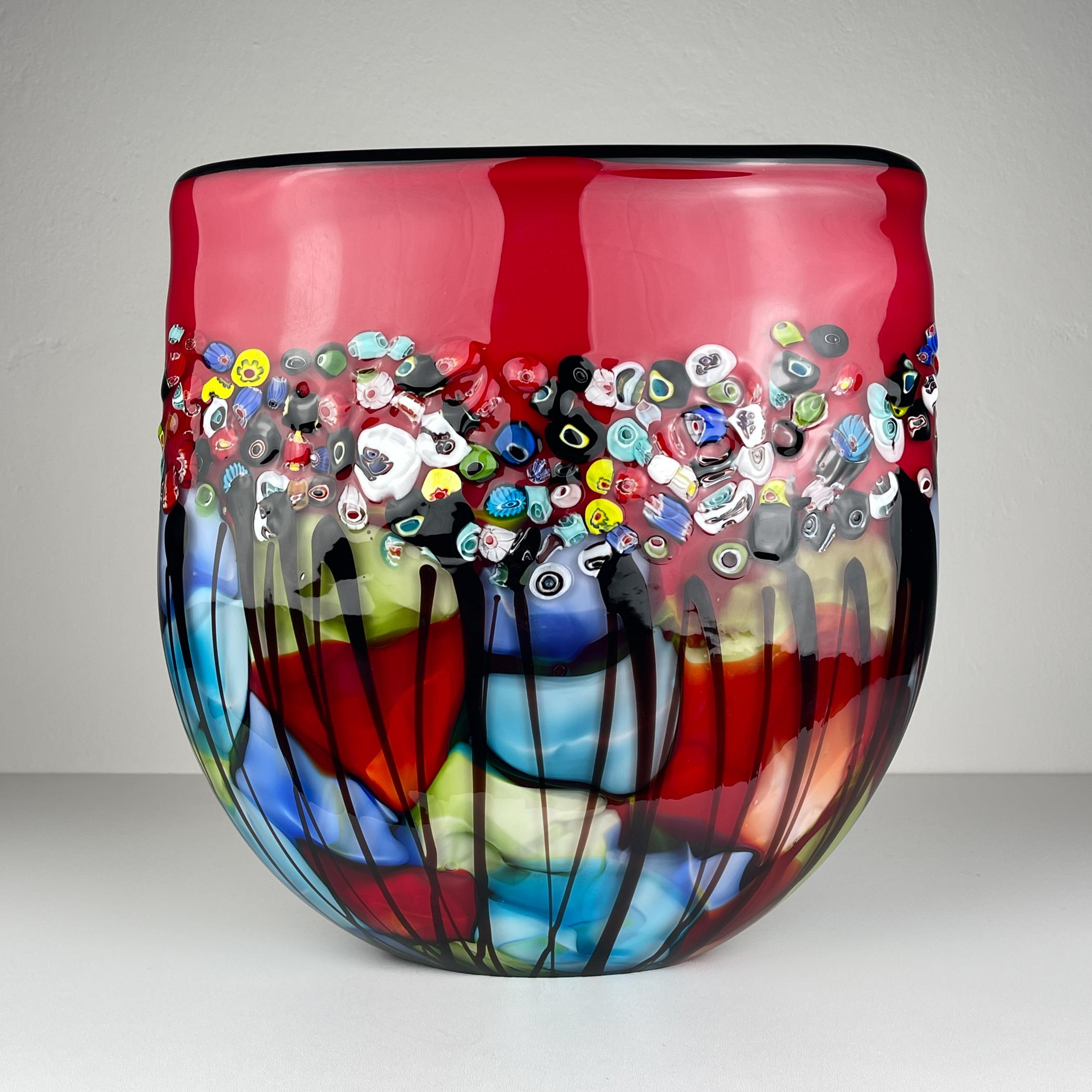 Original große Vase aus Muranoglas Murano, Italien 1980er (Moderne der Mitte des Jahrhunderts) im Angebot