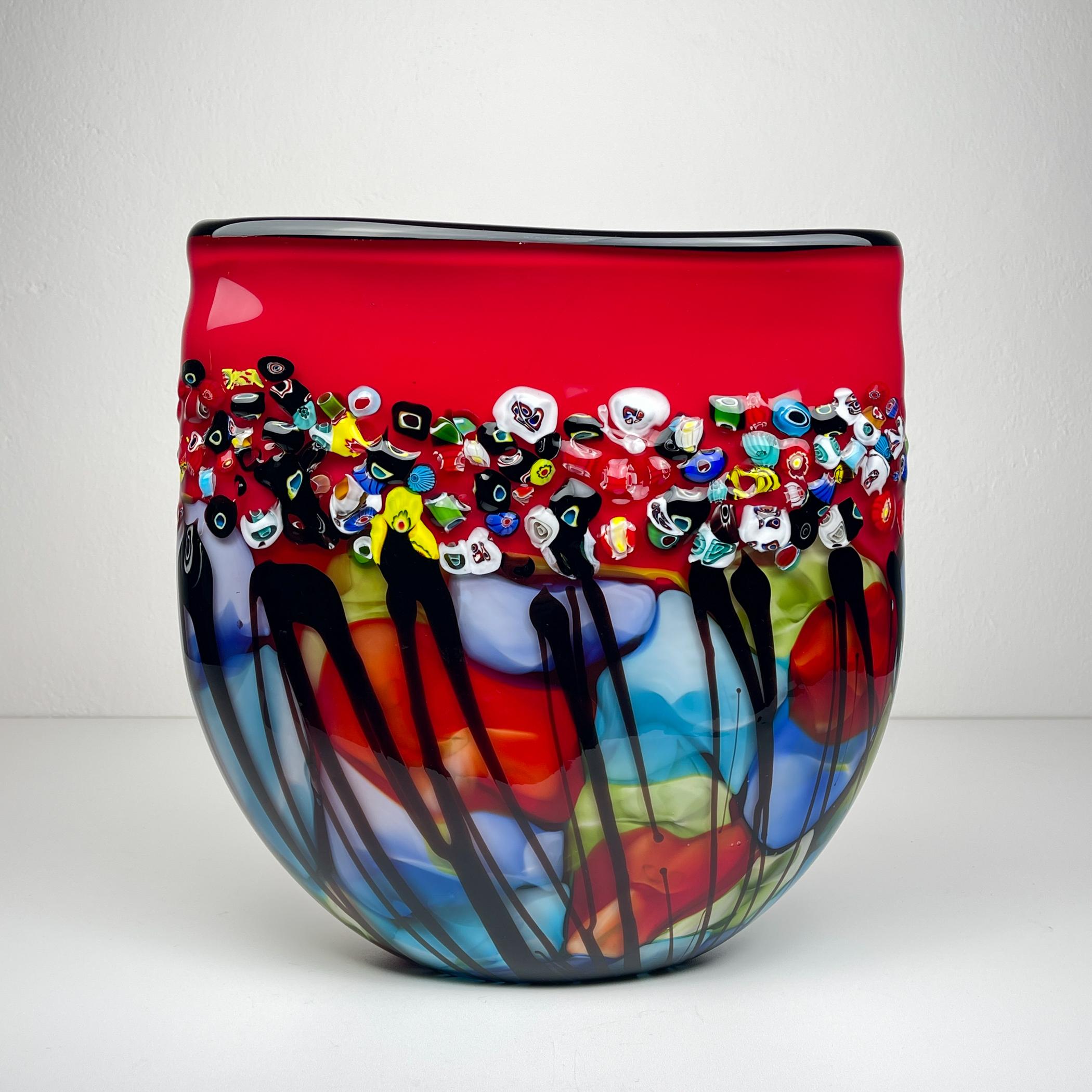 Original große Vase aus Muranoglas Murano, Italien 1980er (Italienisch) im Angebot
