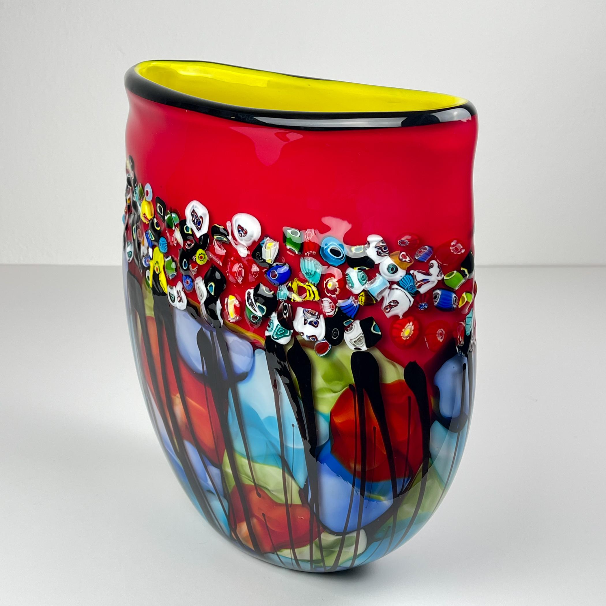 Original große Vase aus Muranoglas Murano, Italien 1980er (20. Jahrhundert) im Angebot