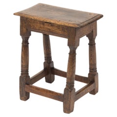 Original Late 17th / Early 18th Century English Oak Joint Stool, c.1680–1720