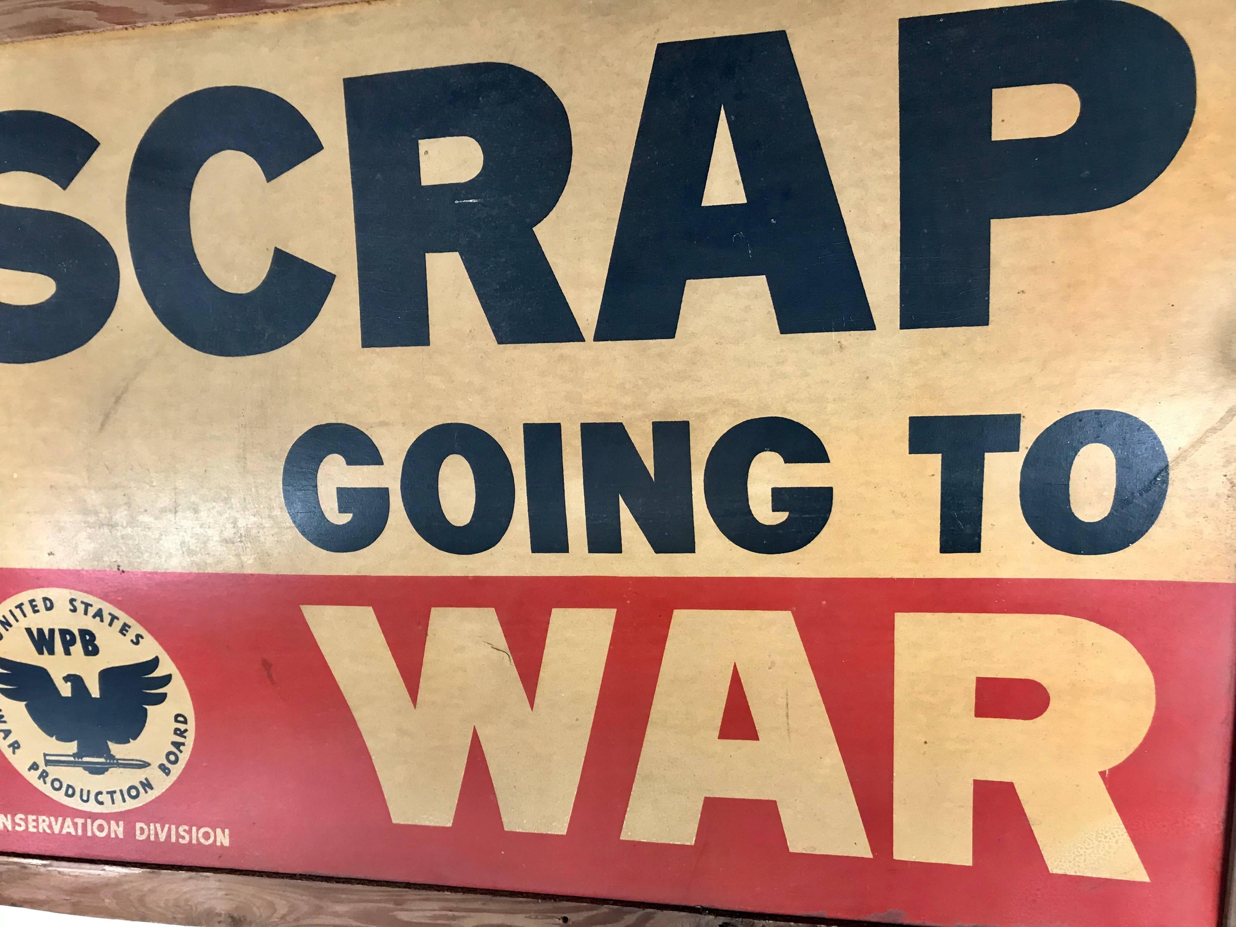 Original Late 1930s W.P.A Era War Sign 
