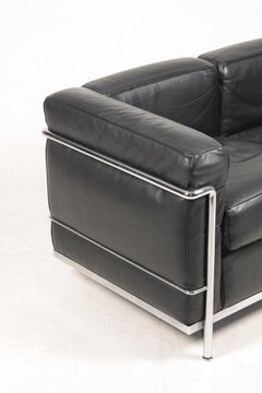 Original 'LC2' Sofa by Le Corbusier, Jeanneret & Perriand for Cassina
