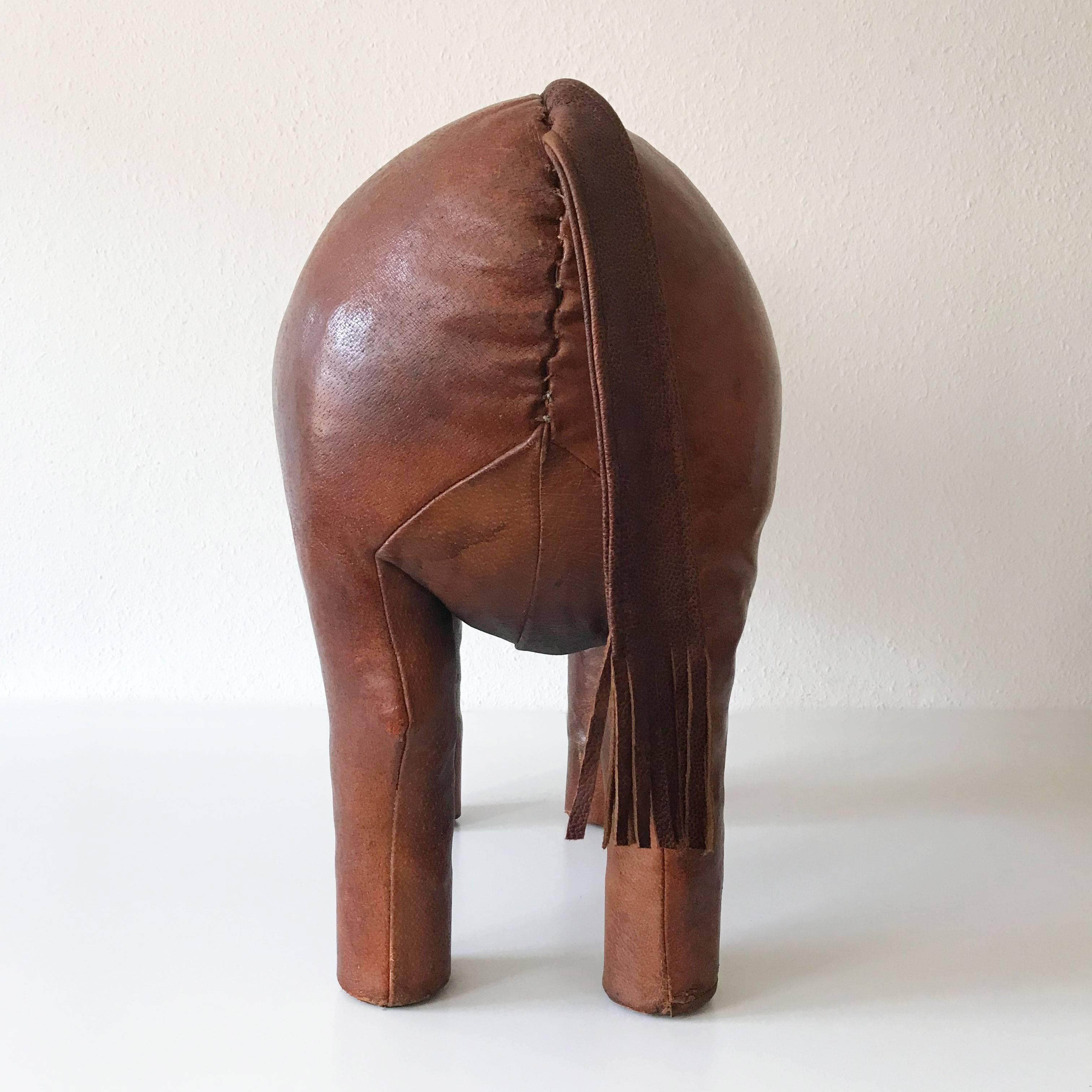 Original Leather Bull Footstool or Ottoman by Dimitri Omersa, 1960s, England 2