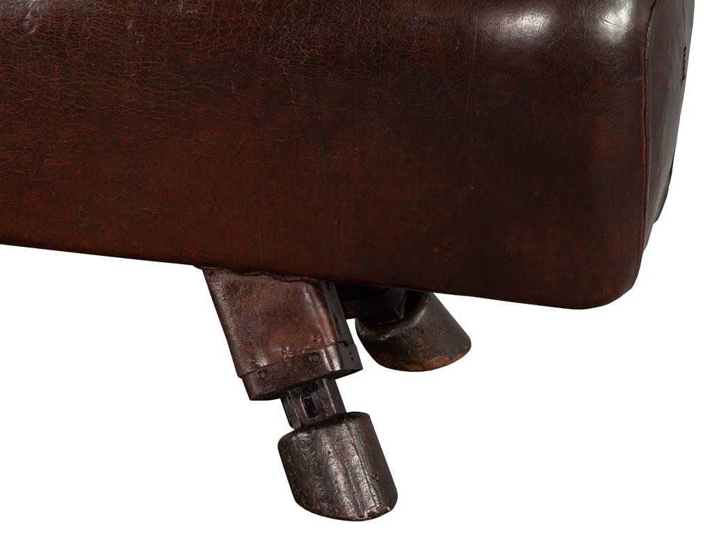 Industrial Original Leather Pommel Horse Bench