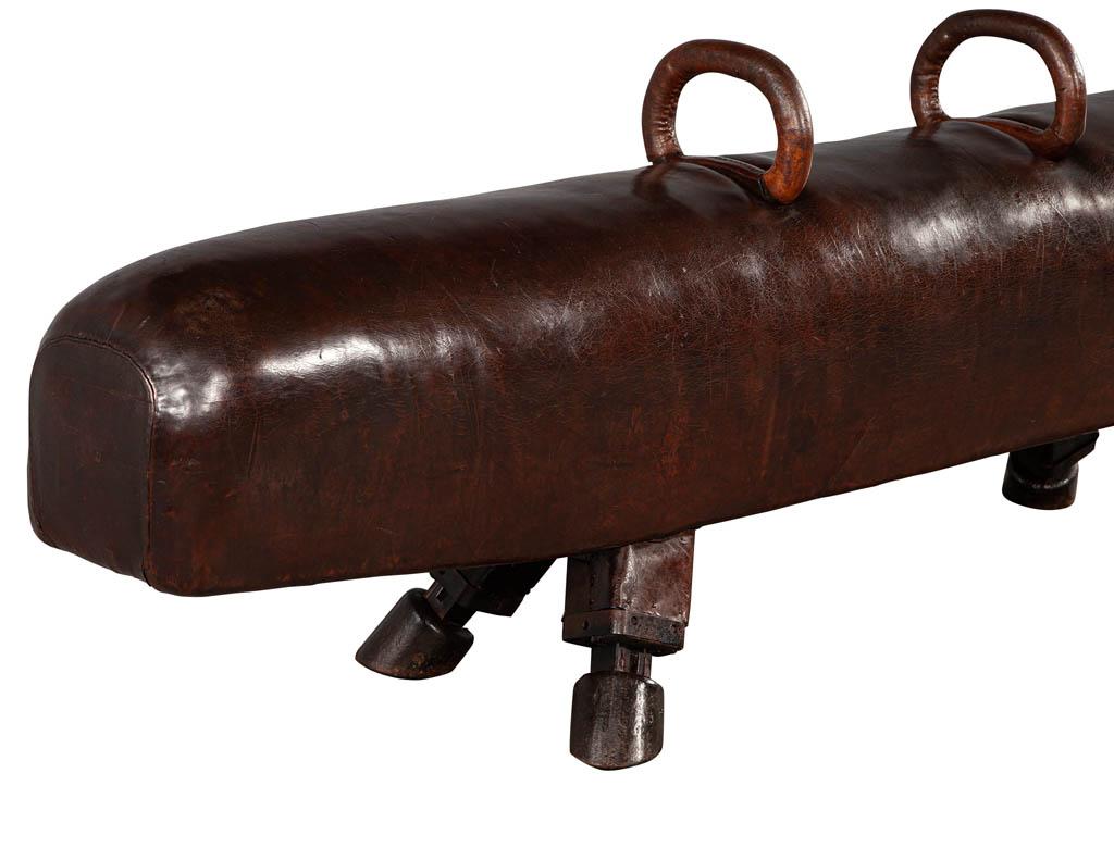 Metal Original Leather Pommel Horse Bench