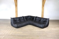 Groupe de sièges en cuir Togo d'origine de Michel Ducaroy pour Ligne Roset