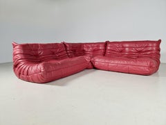 Originales Togo-Sofa aus Leder von Michel Ducaroy für Ligne Roset, 1970er Jahre