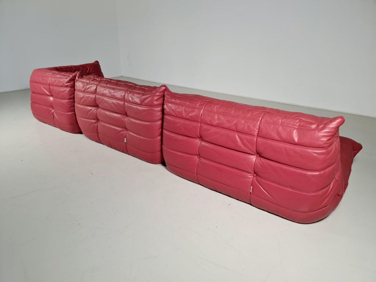 Original Leather Togo sectionral Sofa by Michel Ducaroy for Ligne Roset, 1970s In Good Condition In amstelveen, NL
