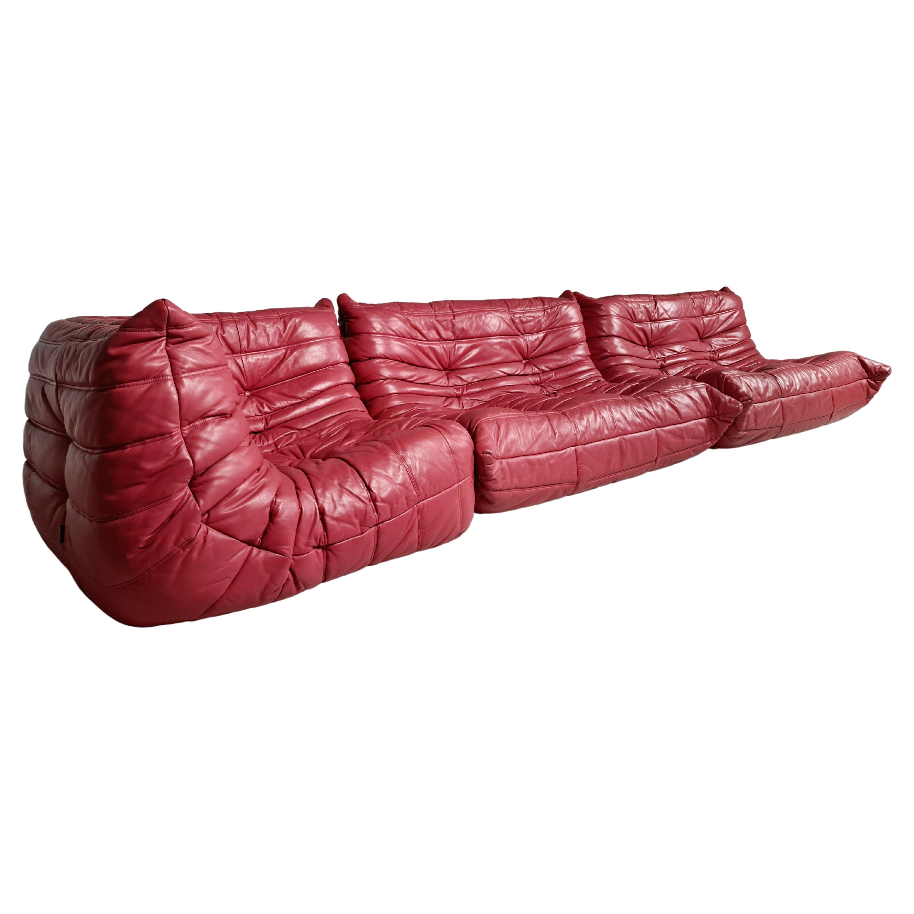Original Leather Togo sectionral Sofa by Michel Ducaroy for Ligne Roset, 1970s