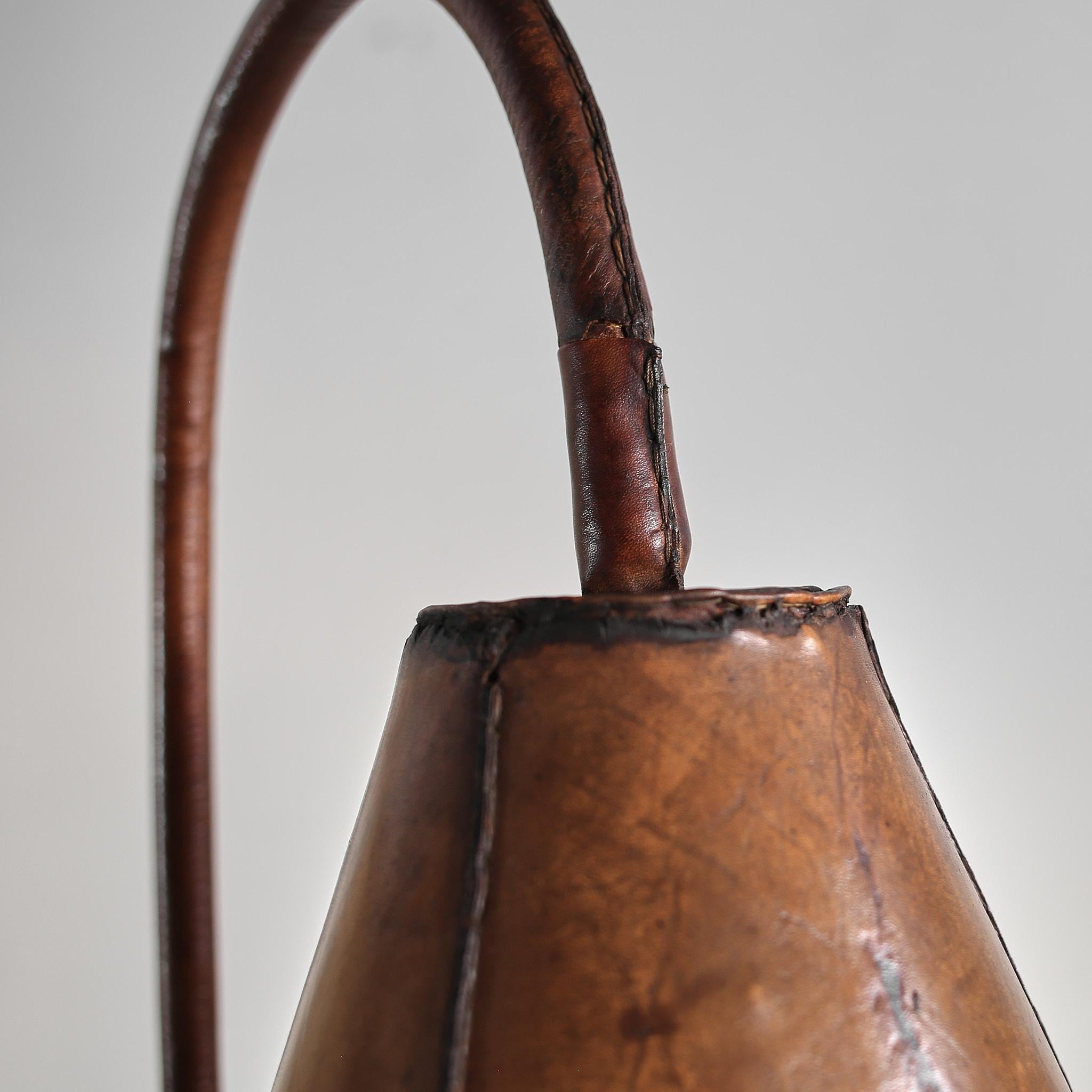 Mid-20th Century Original Leather Valenti Standard Lamp