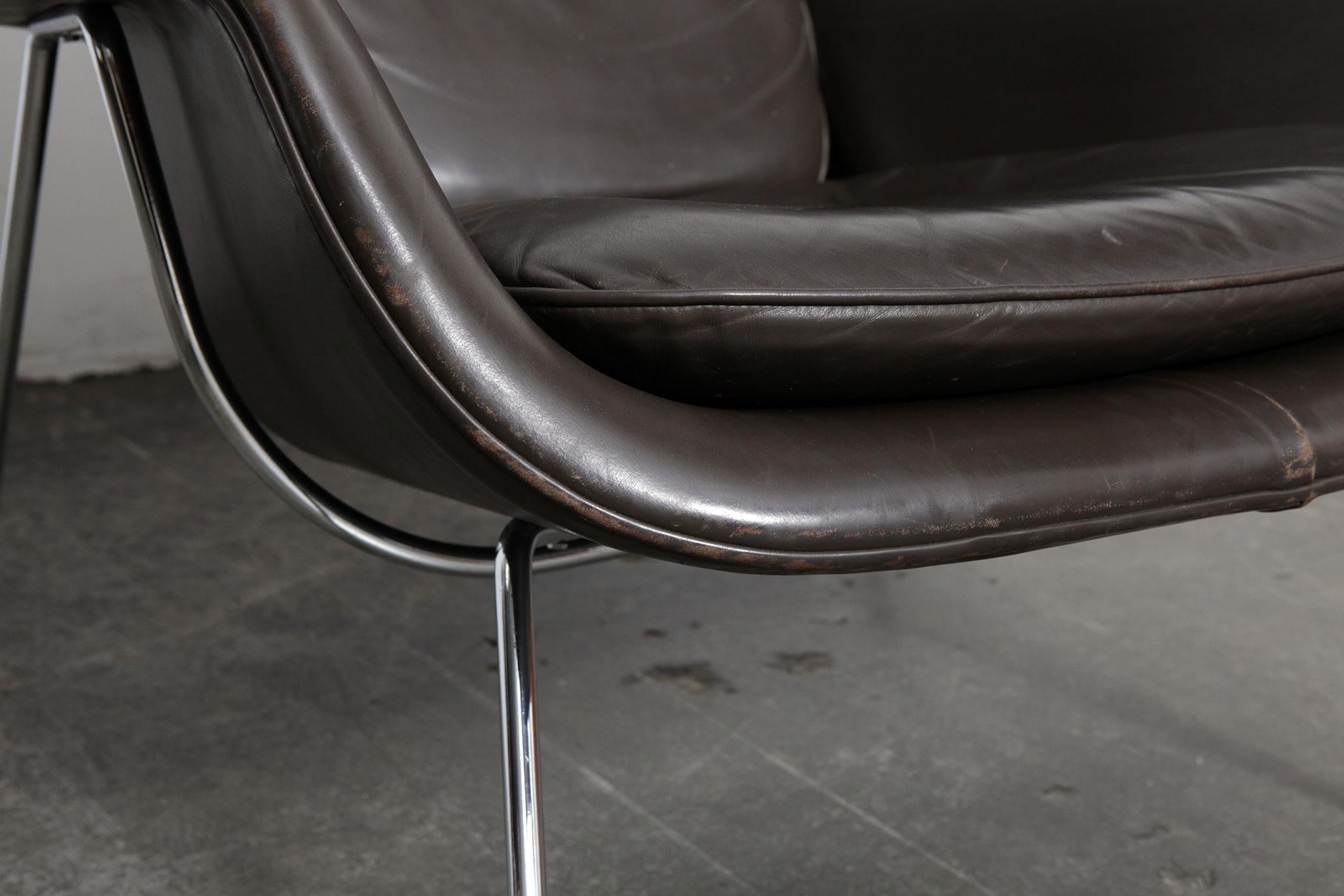 Original Leather 'Womb' Chair by Eero Saarinen for Knoll 1
