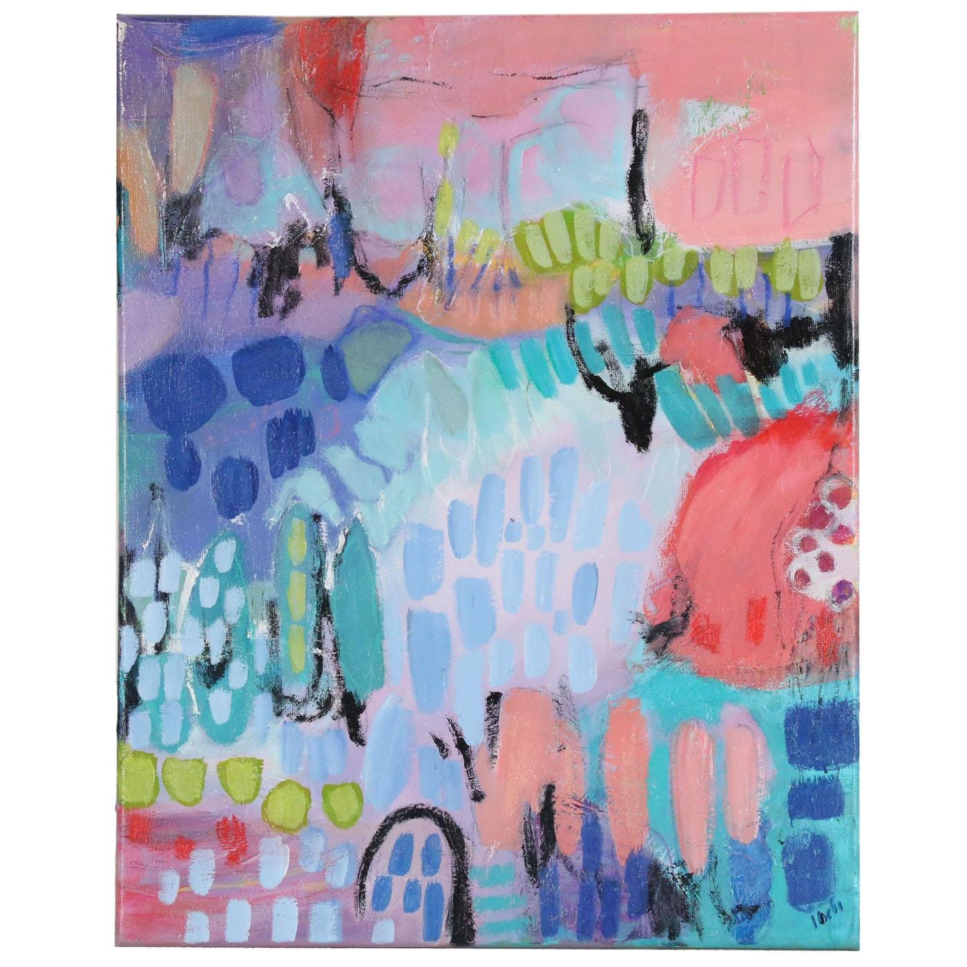 Original Lee Hafer Acrylic Abstract Painting 1 In Good Condition In Wichita, KS