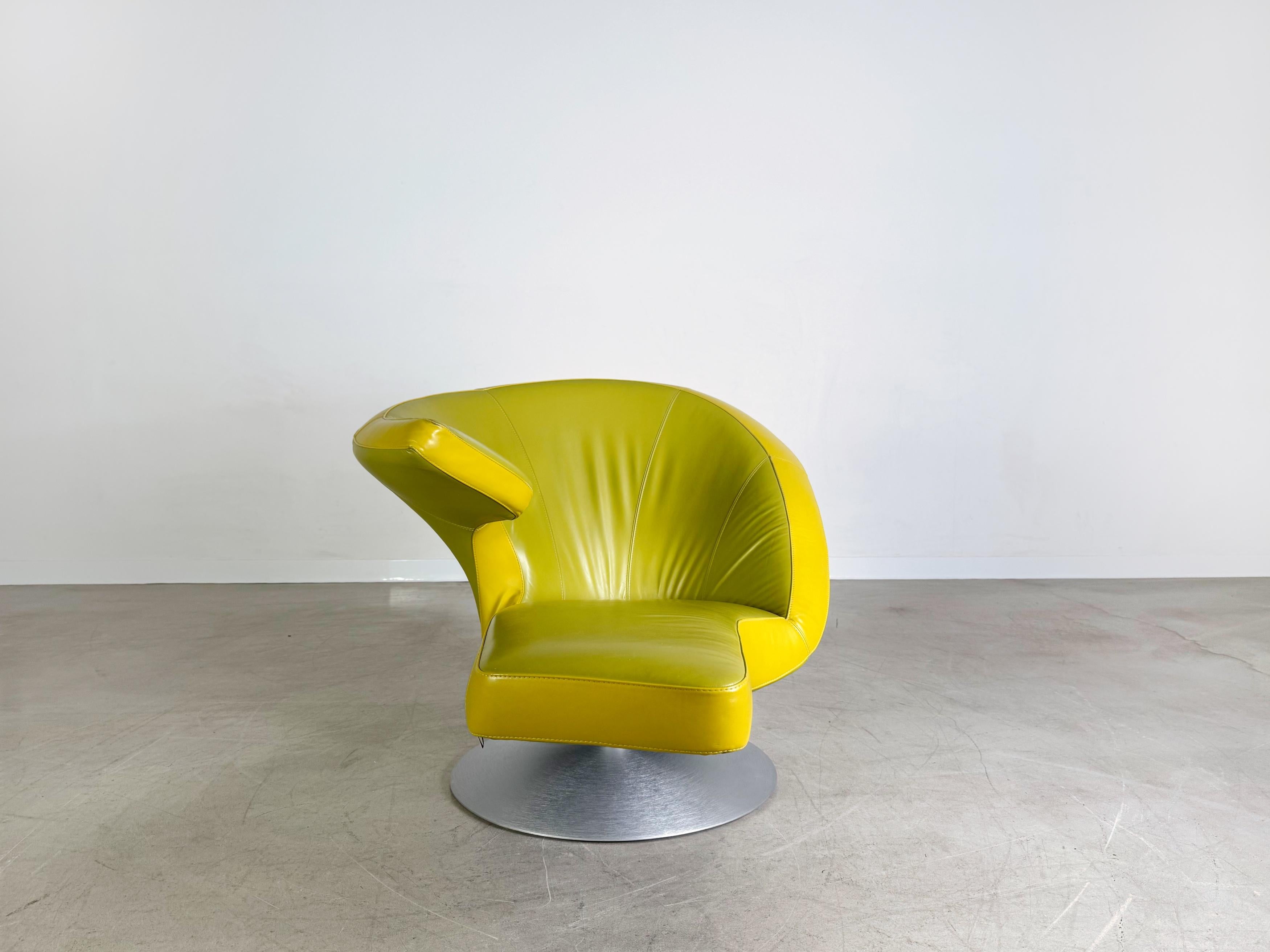 Pelle Leolux Parabolica Sessel originale Stefan Heiliger grün Design in vendita