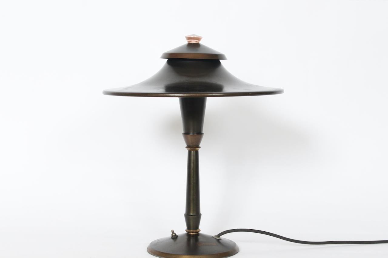 American Original Leroy C. Doane Brass Desk Lamp, circa 1931 For Sale