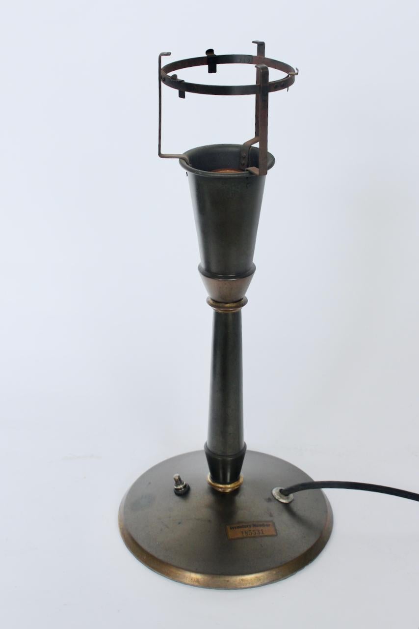 Glass Original Leroy C. Doane Brass Desk Lamp, circa 1931 For Sale