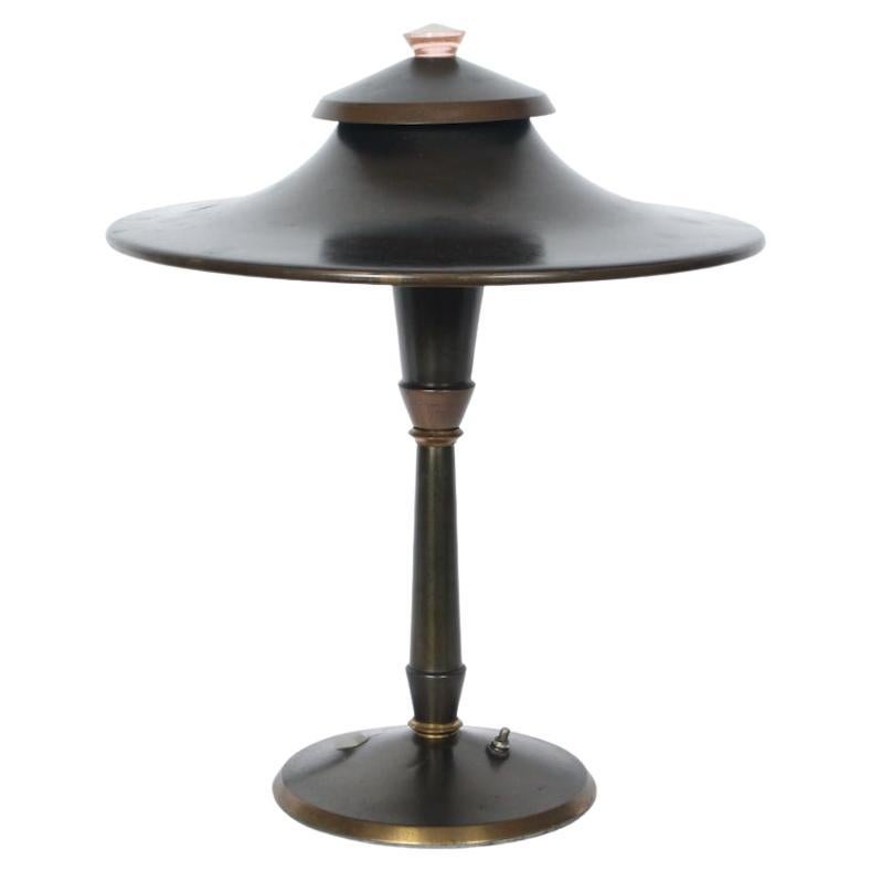 Lampe de bureau originale en laiton LeRoy C. Doane, C. 1931