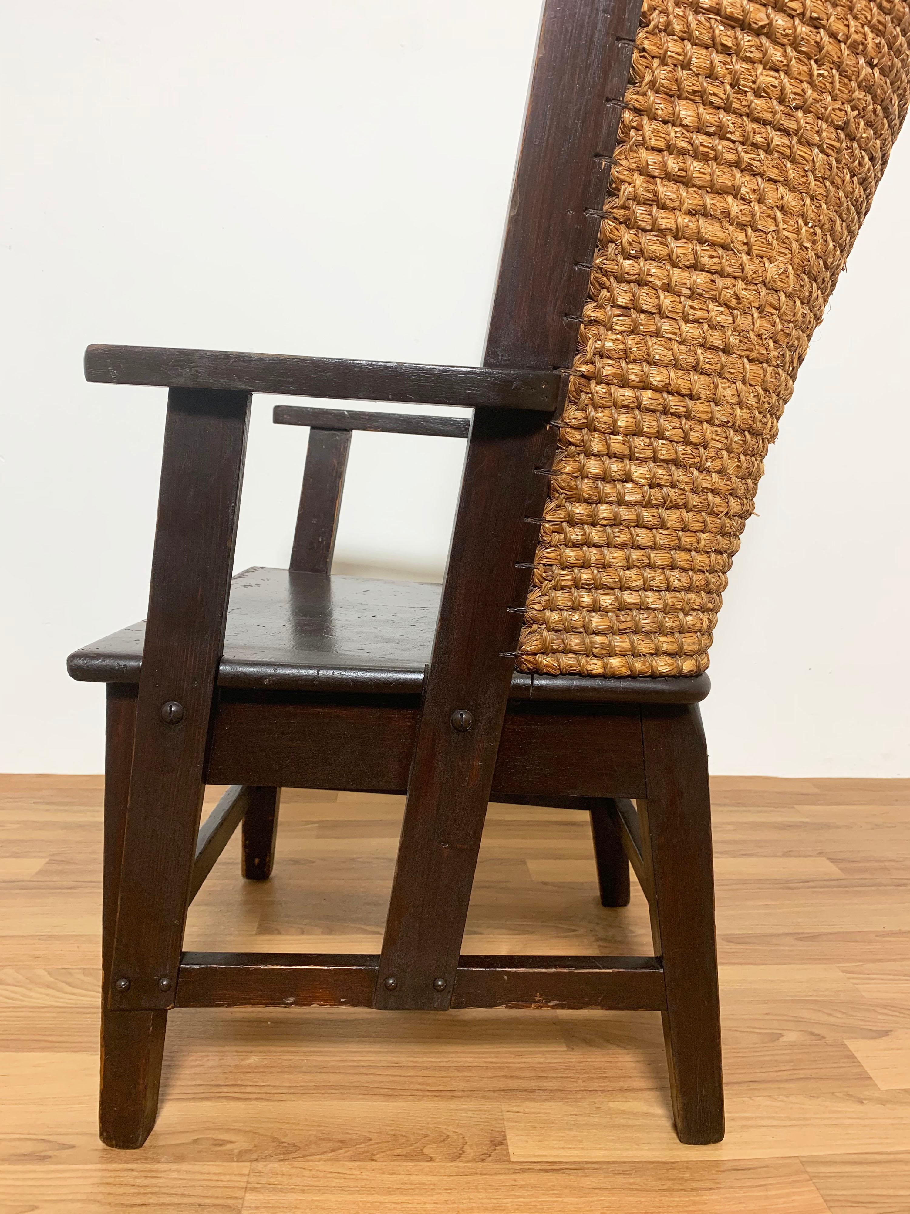 Original Liberty of London Orkney Chair in Pine and Oat Straw, Ca. 1900 5