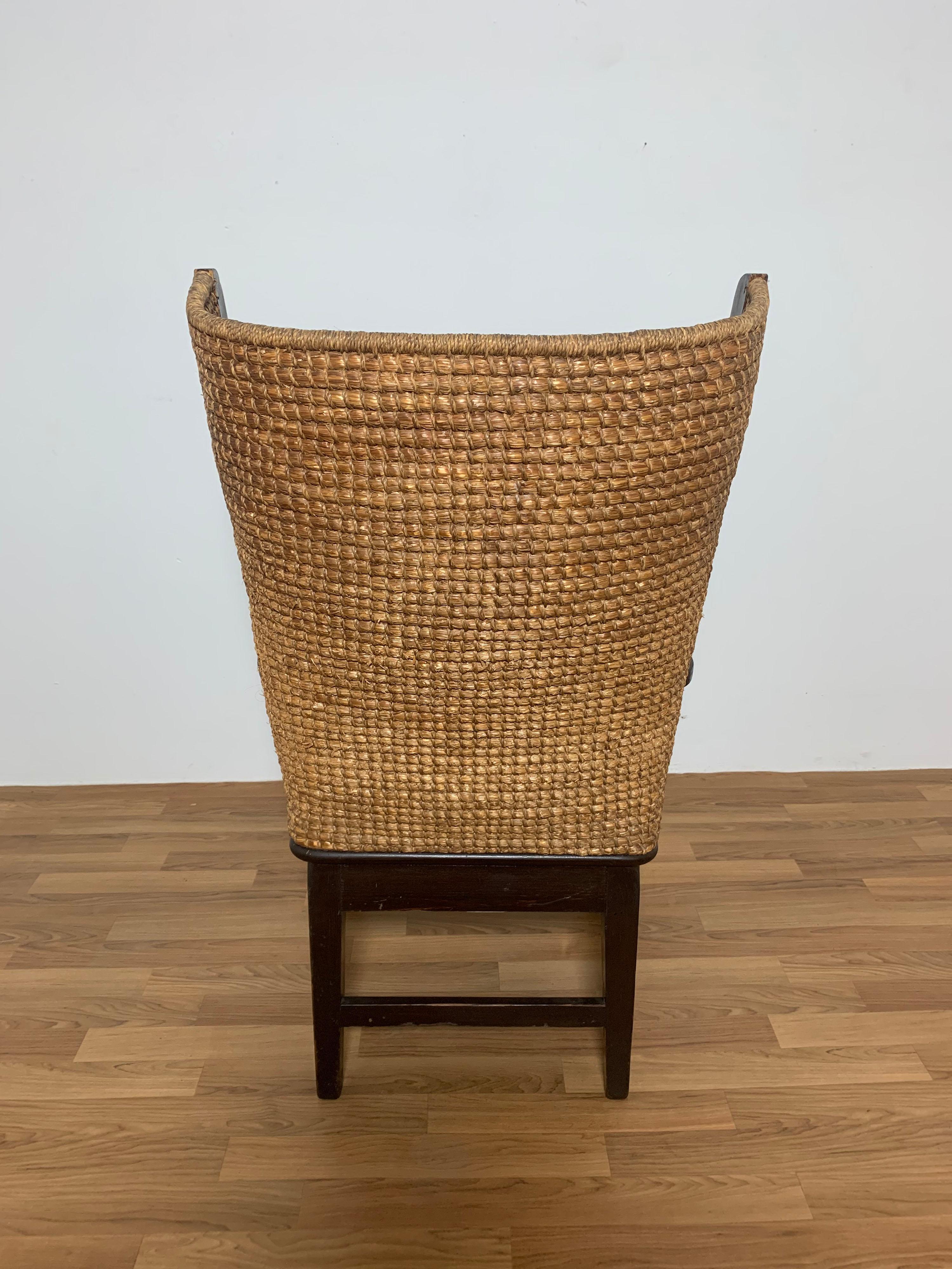 Edwardian Original Liberty of London Orkney Chair in Pine and Oat Straw, Ca. 1900
