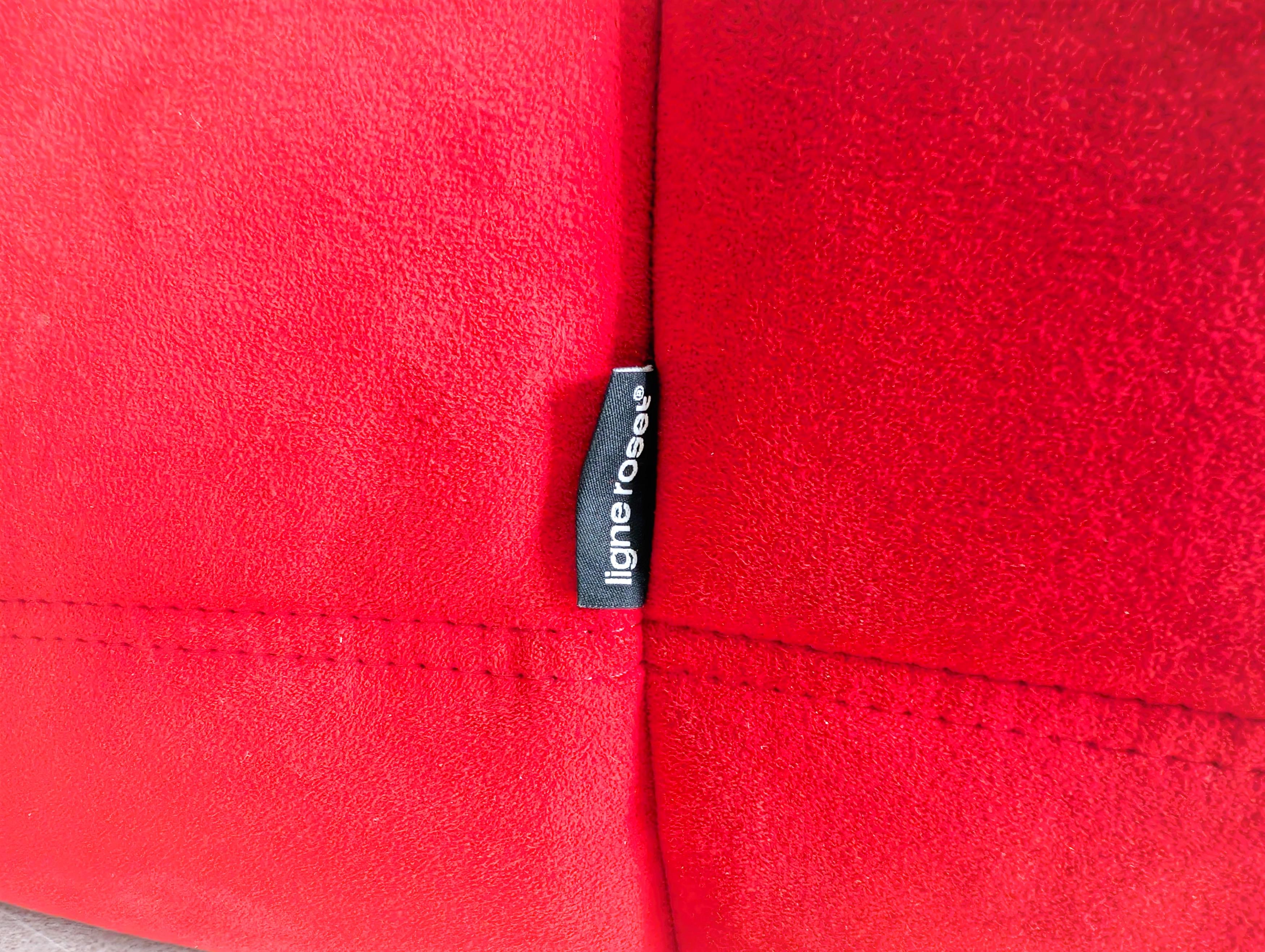 Camoscio Original Ligne Roset Ecksofa Togo Couch Ducaroy Wildleder rot in vendita