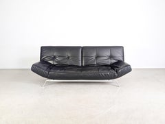 Original Ligne Roset Sofa Smala Couch Leder schwarz Design france