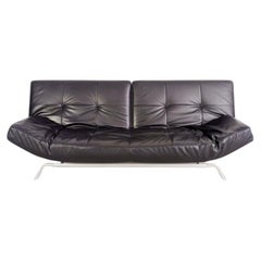 Original Ligne Roset Sofa Smala Couch Leder schwarz Design france