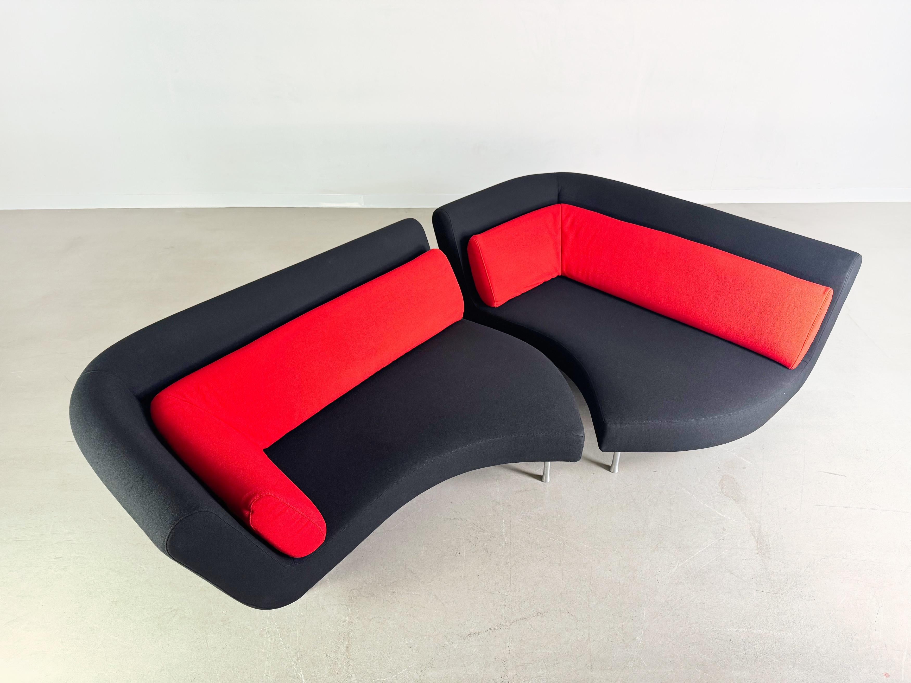Original Ligne Roset Sofa Yang Yang Couch François Bauchet Kvadrat schwarz (Ende des 20. Jahrhunderts) im Angebot