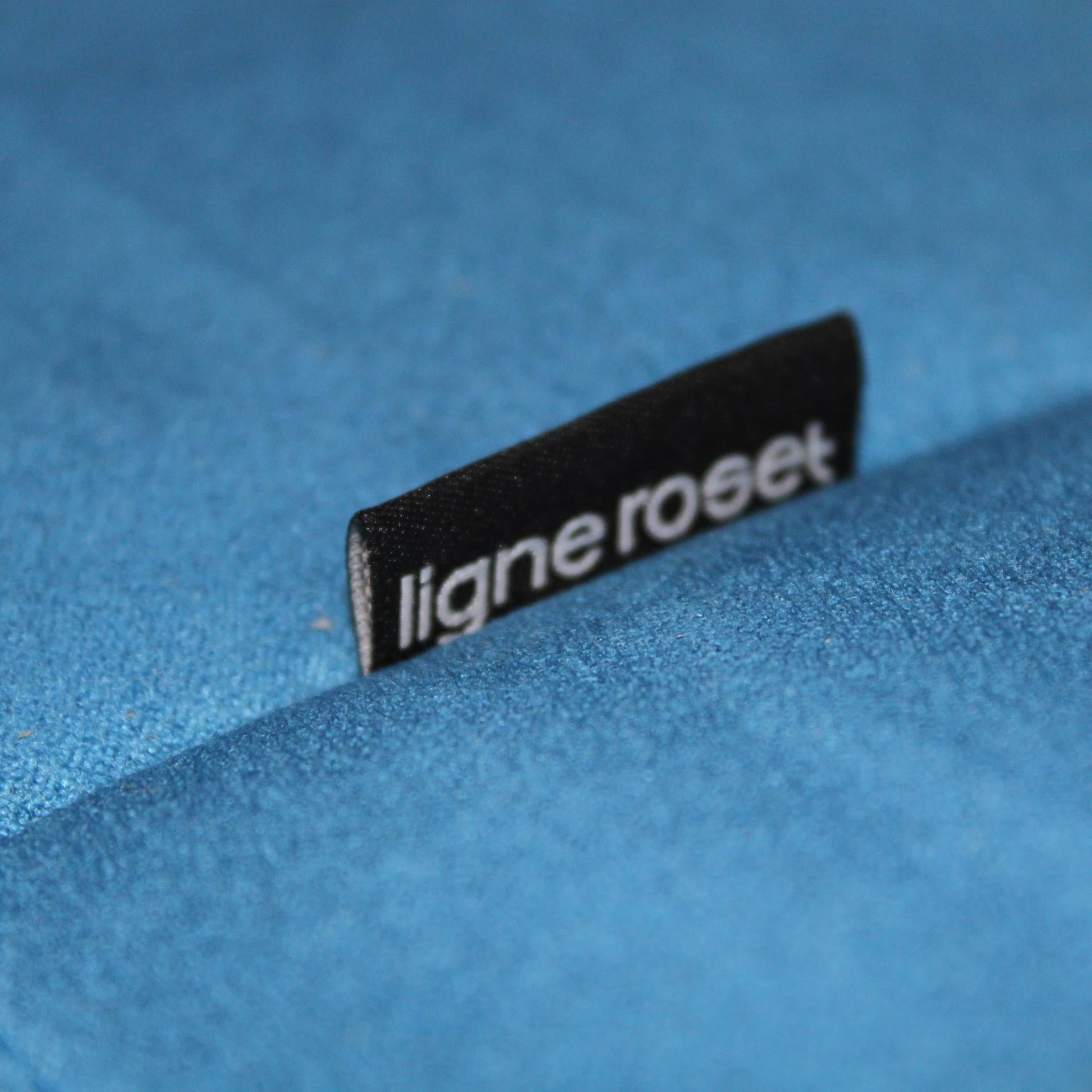 Original Ligne Roset Togo Blue Cotton Velvet Sofa Designed by Michel Ducaroy 3