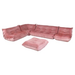 Original Ligne Roset Togo Seating Group in Pink Velvet by Michel Ducaroy