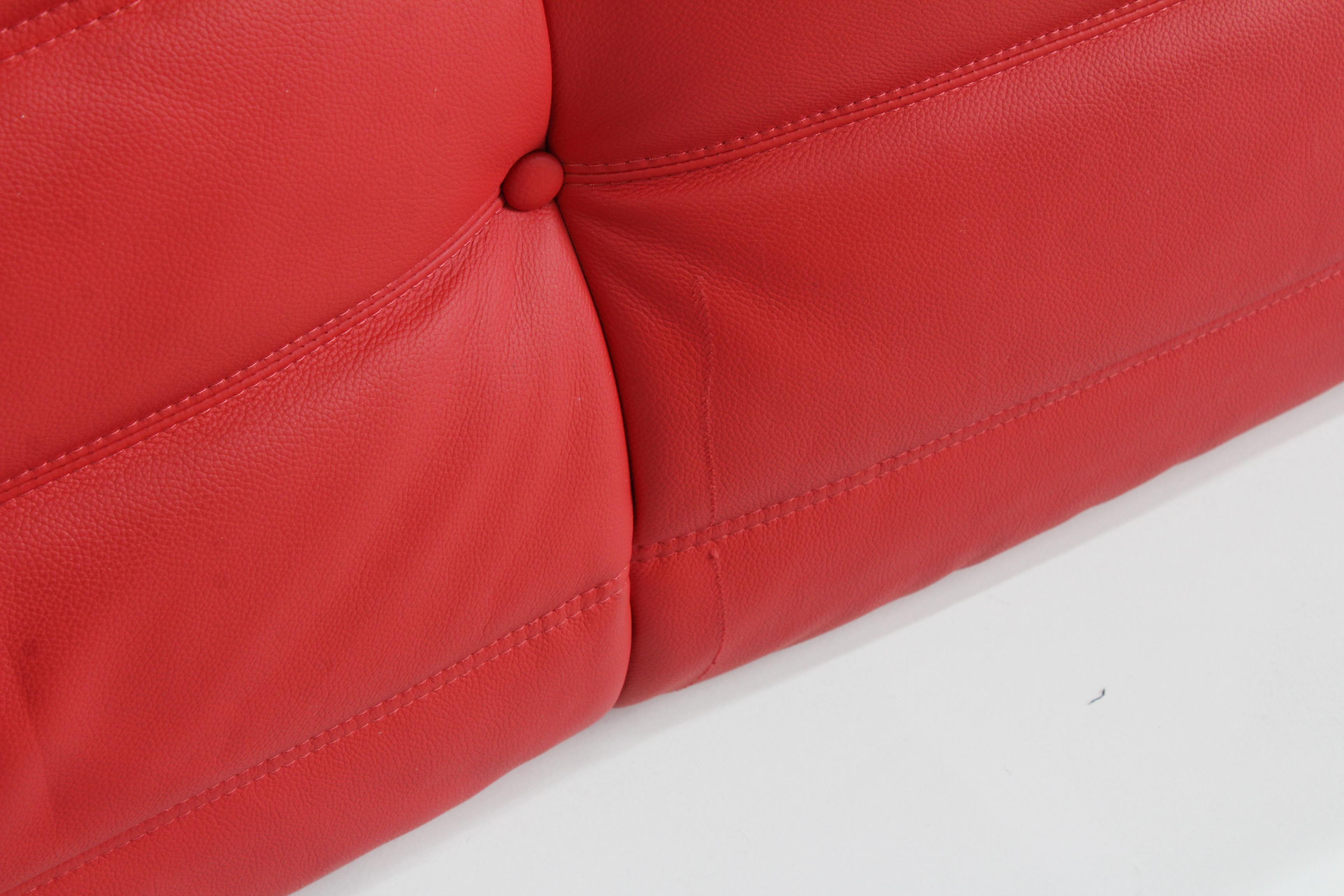 Original Ligne Roset Togo Sofa Set Red Leather 6