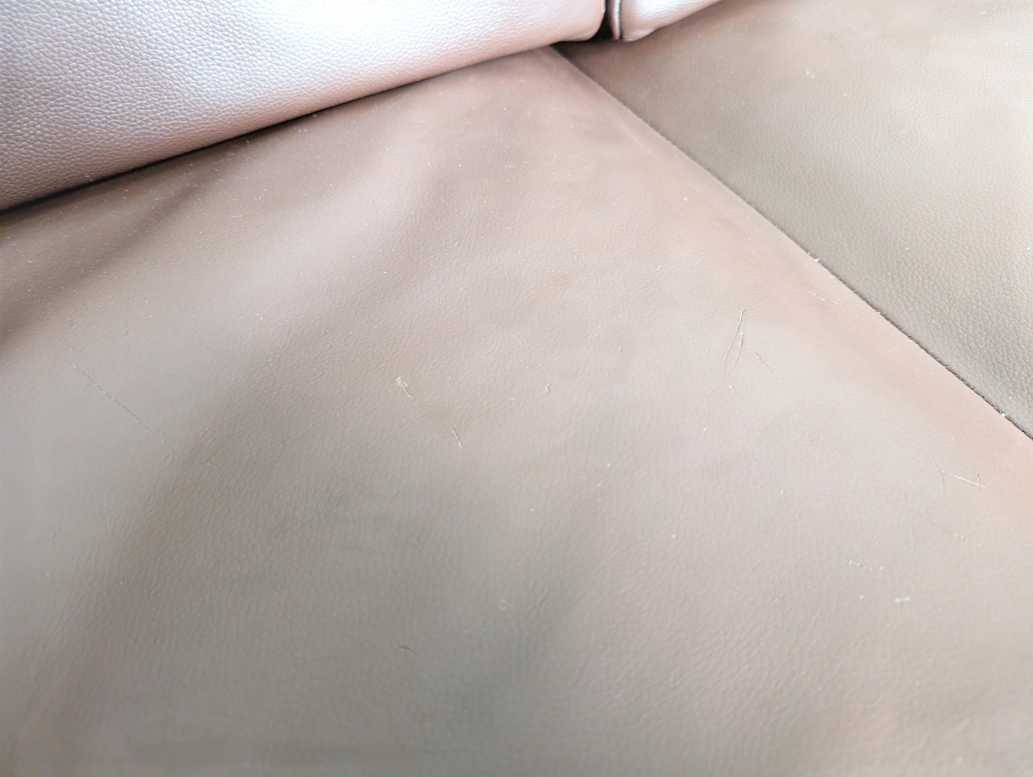 Original Ligne Roset Zweisitzer Sofa Design Couch Urbani Leder braun en venta 7