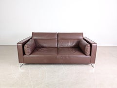 Original Ligne Roset Zweisitzer Sofa Design Couch Urbani Leder braun