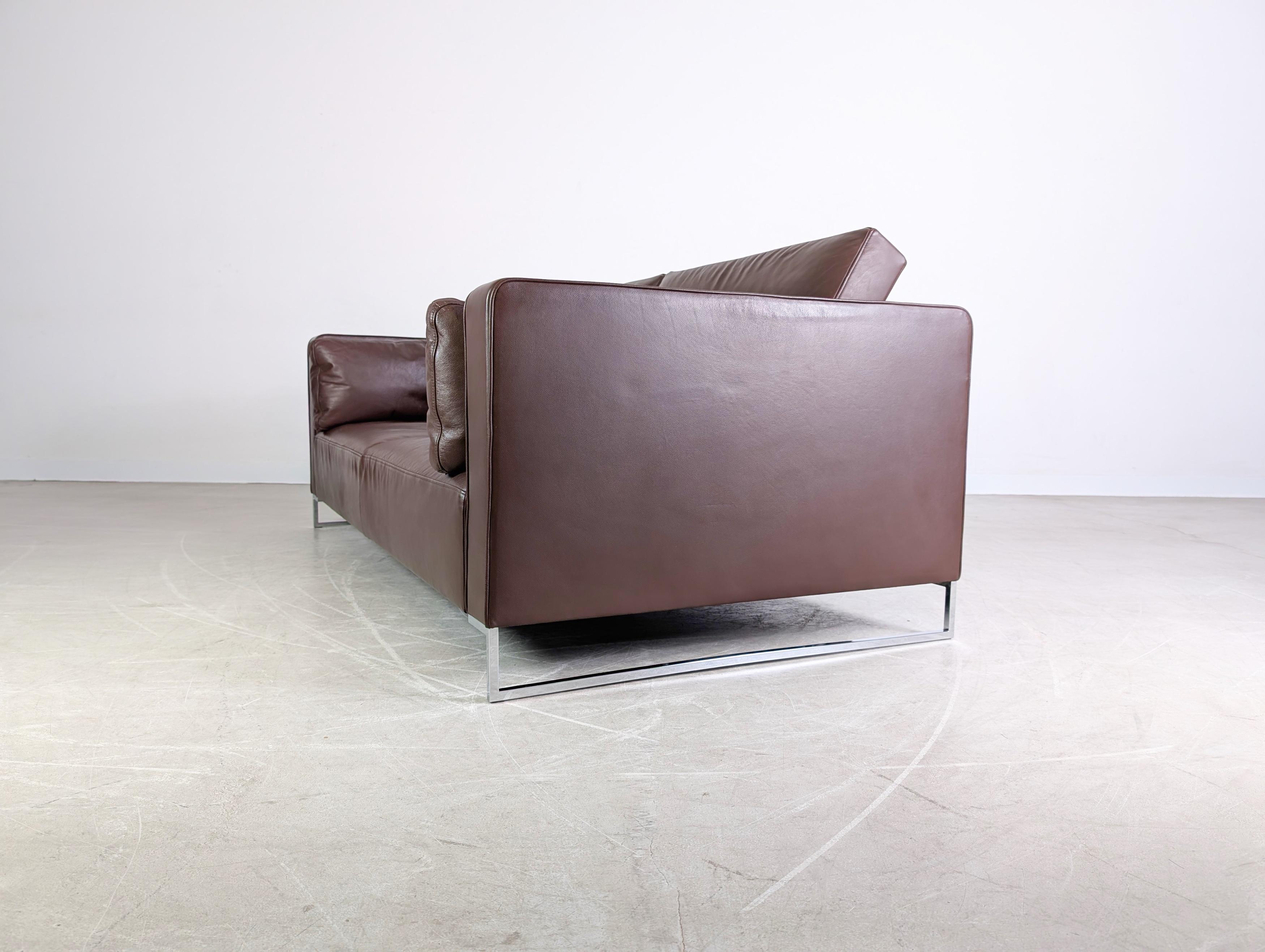 Original Ligne Roset Zweisitzer Sofa Design Couch Urbani Leder braun en Bueno estado para la venta en Berlin, DE