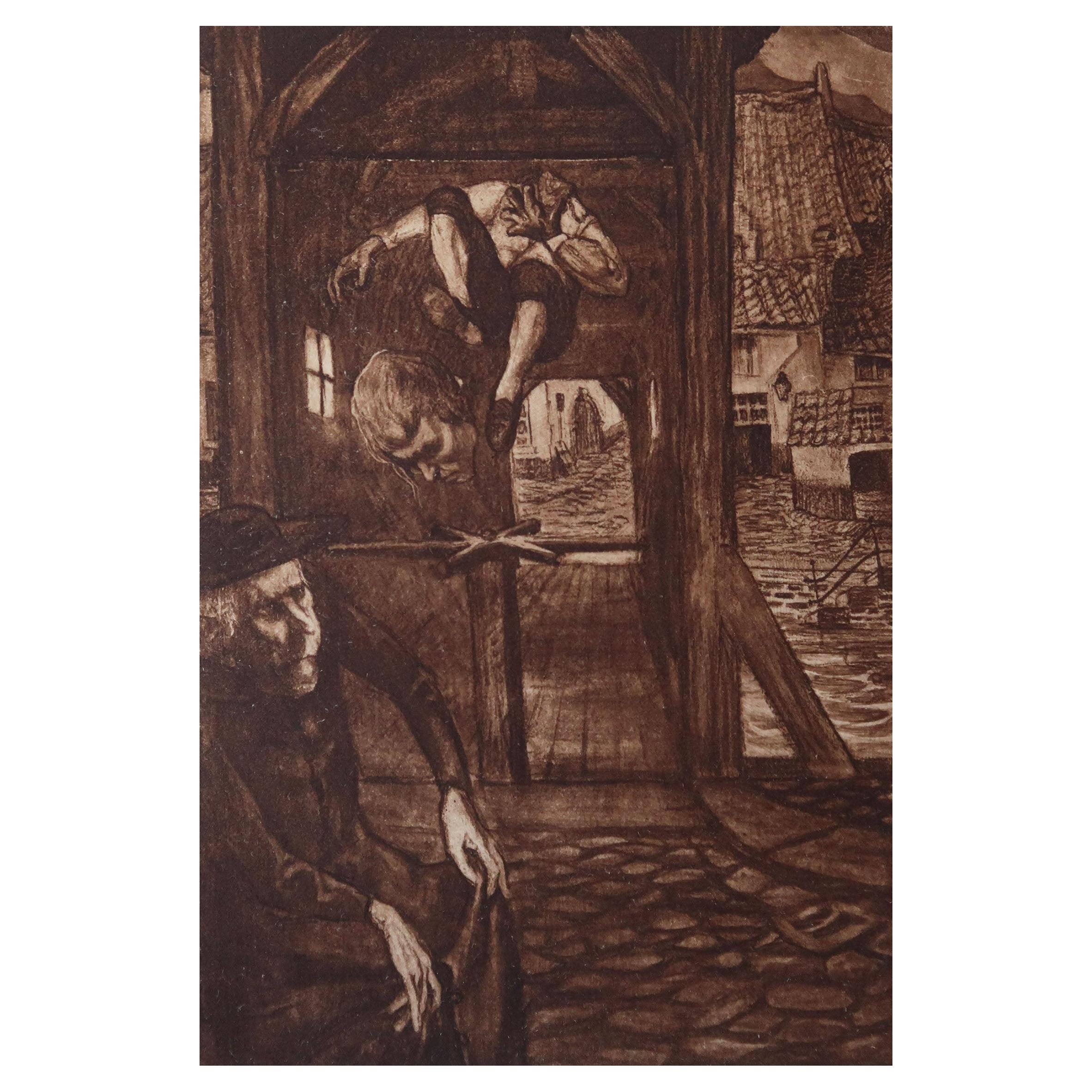 Impresión original de edición limitada de F.S.Coburn-Nunca apuestes tu cabeza al diablo en venta