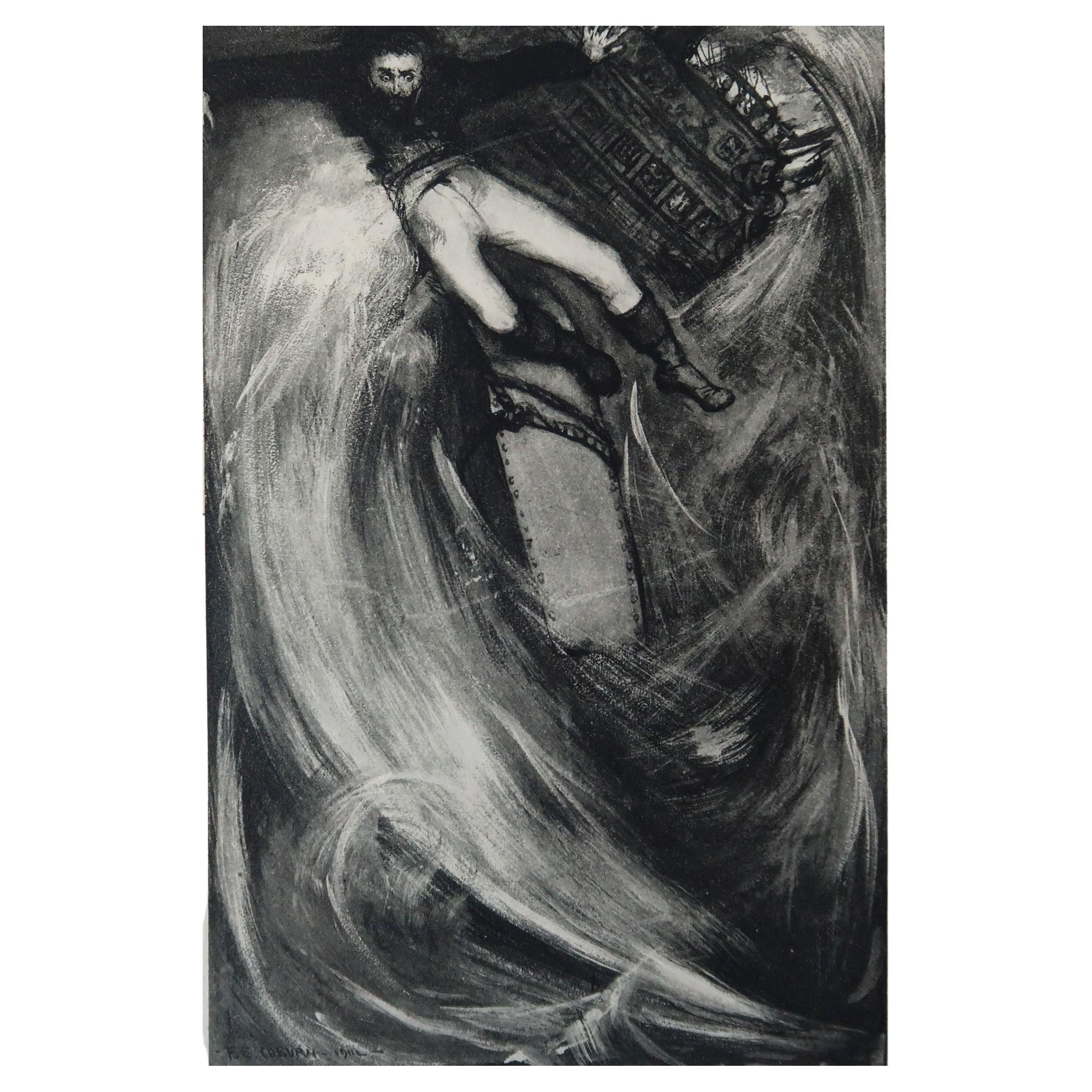 Grabado original en edición limitada de Frederick S.Coburn-La caja oblonga, 1902