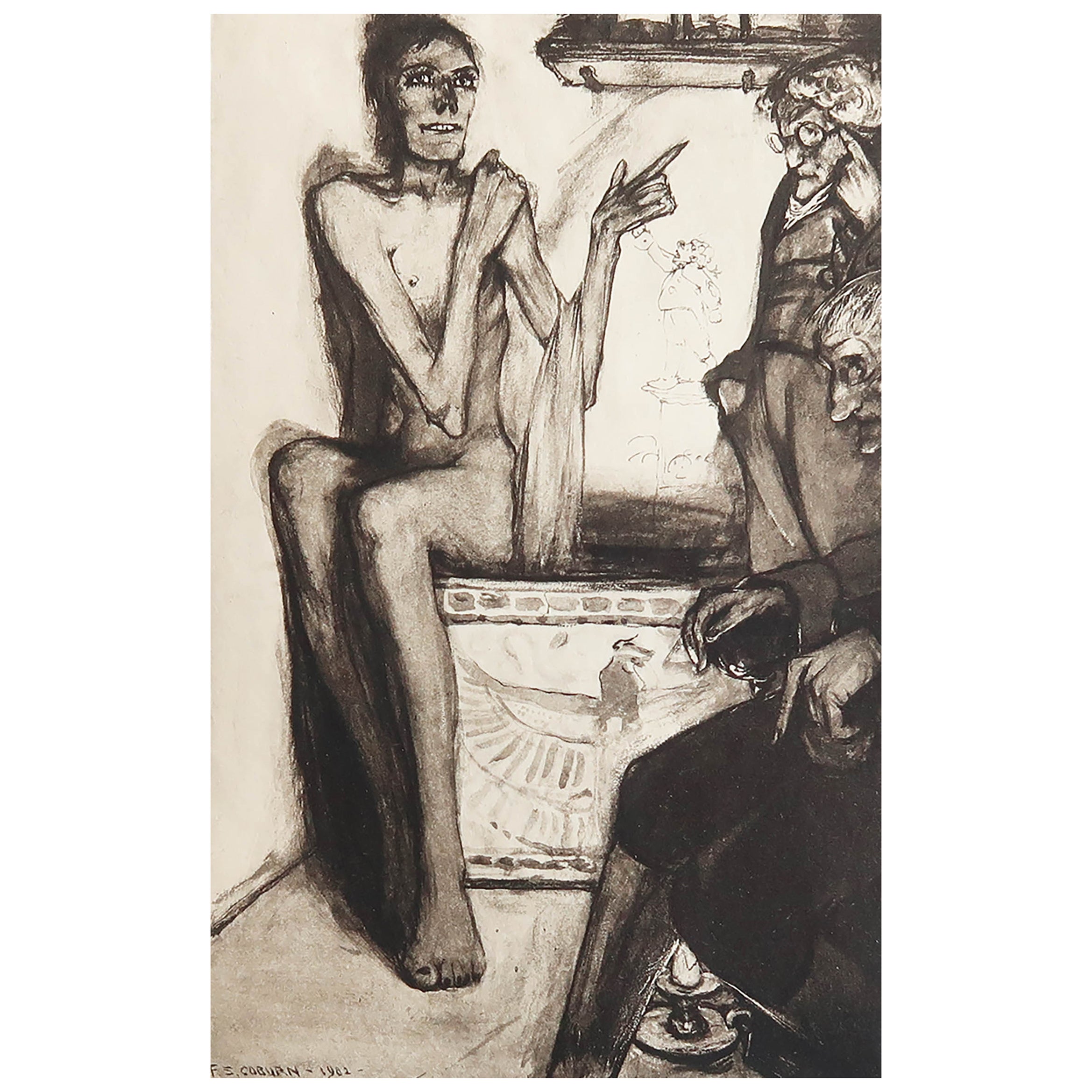 Original Druck in limitierter Auflage von Frederick S.Coburn- Words mit einer Mummy, 1902 im Angebot