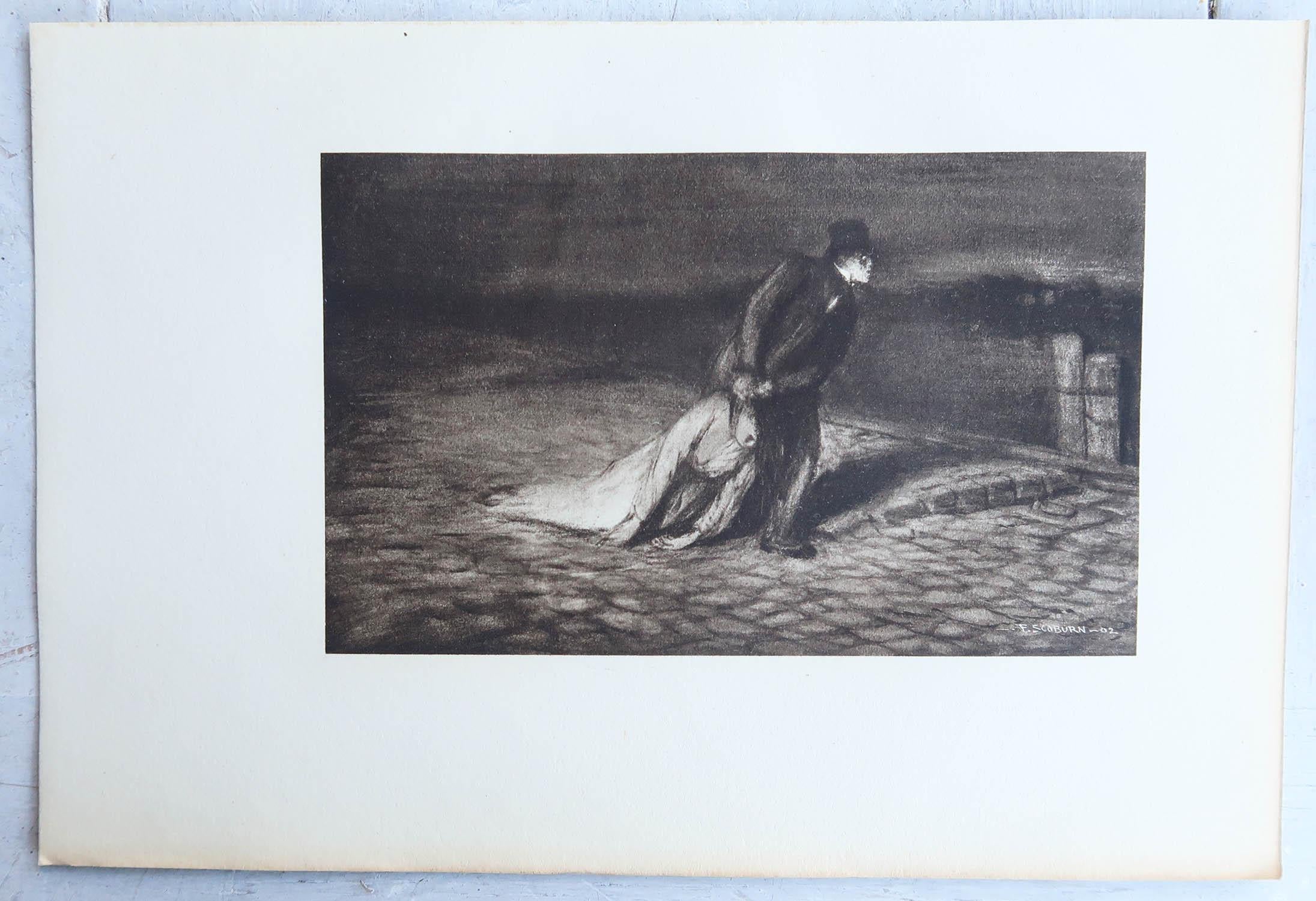 Romantic Original Limited Edition Print. Frederick S.Coburn, Mystery of Marie Roget For Sale