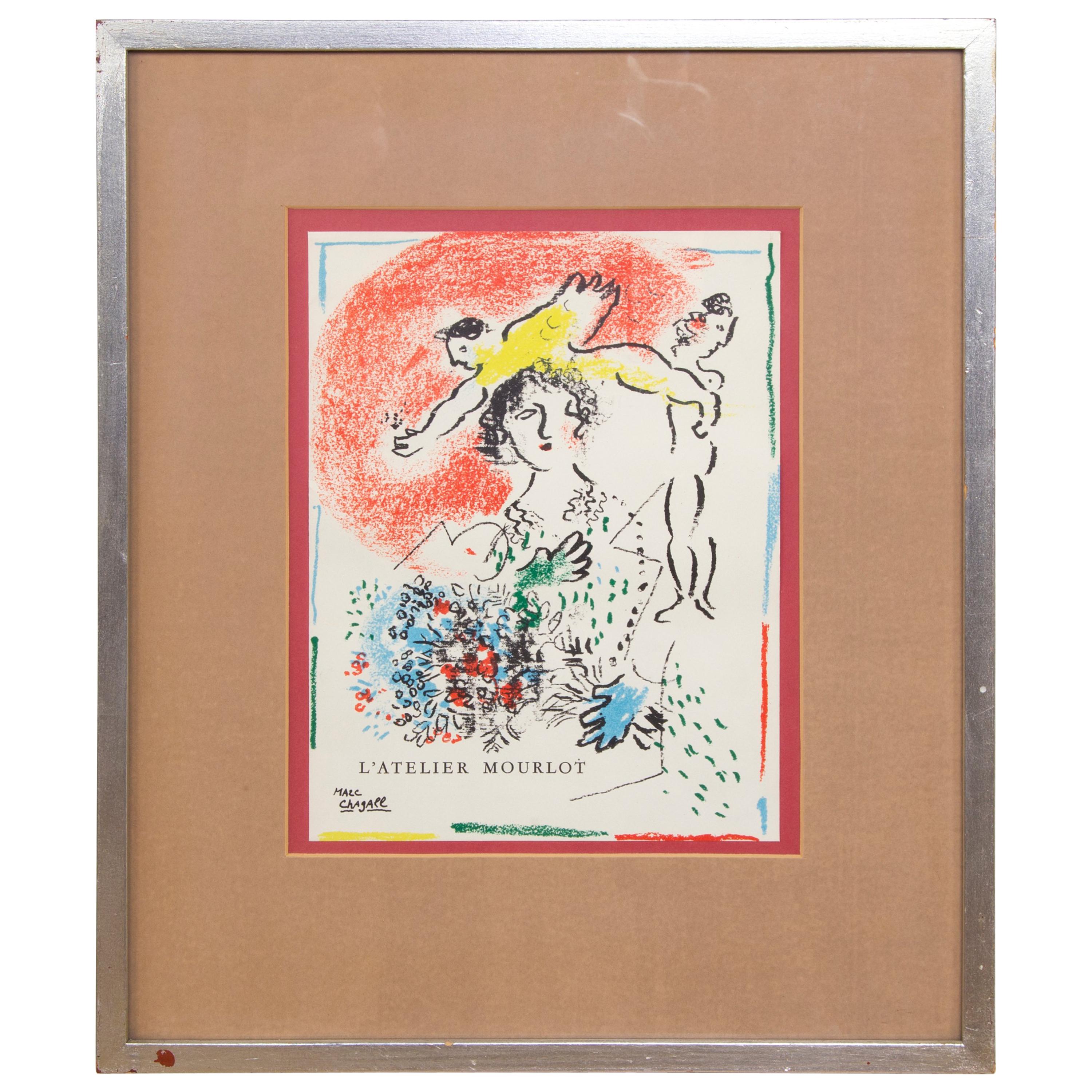 Original lithograph by Chagall "Pour Fernand Mourlot II"