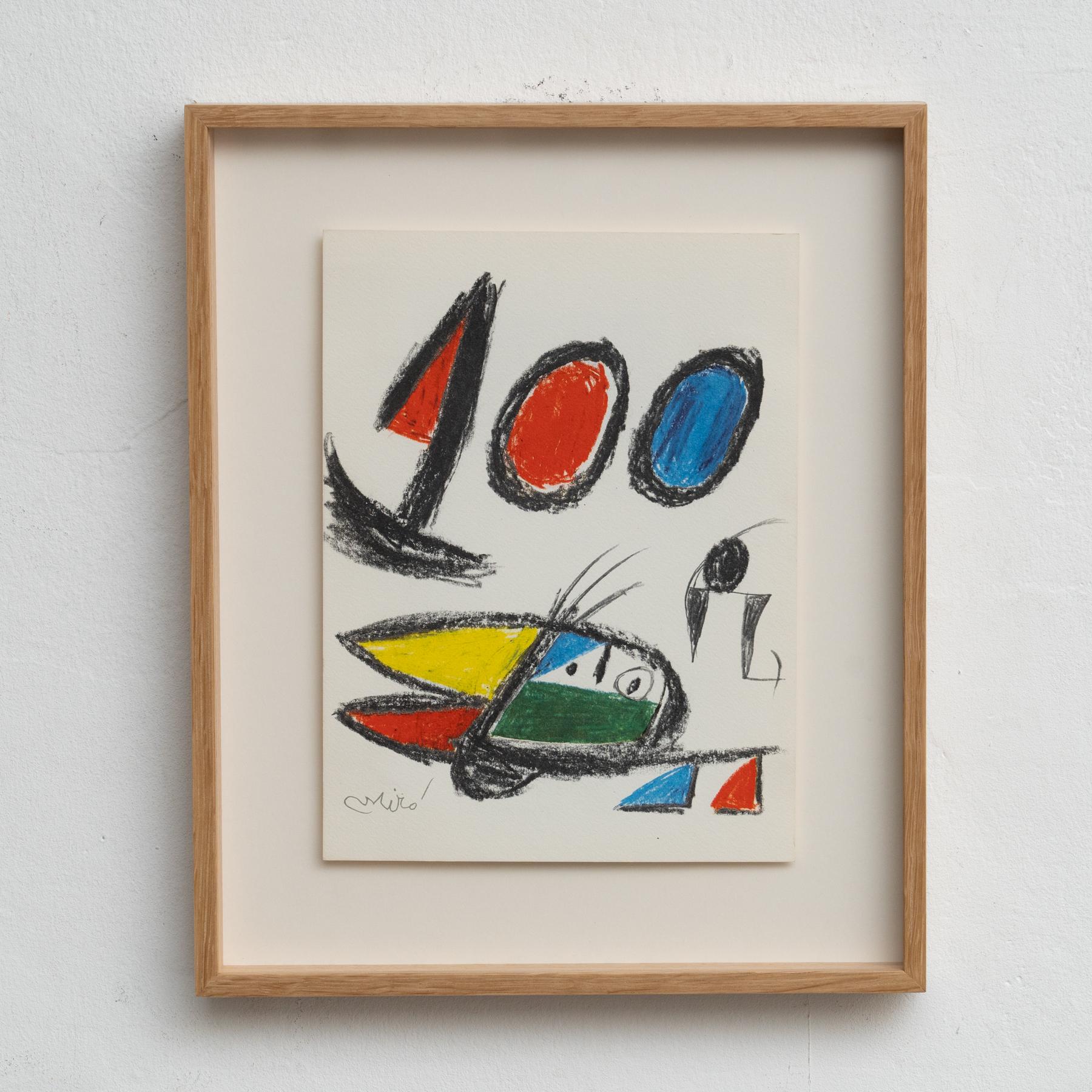 Mid-Century moderno Litografia originale di Joan Miró (1970) - Edizione limitata in vendita