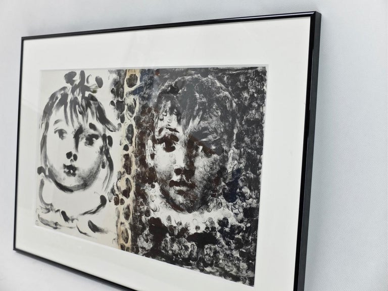 Originallithographie von Pablo Picasso „Paloma Et Claude“, Auflage 1980