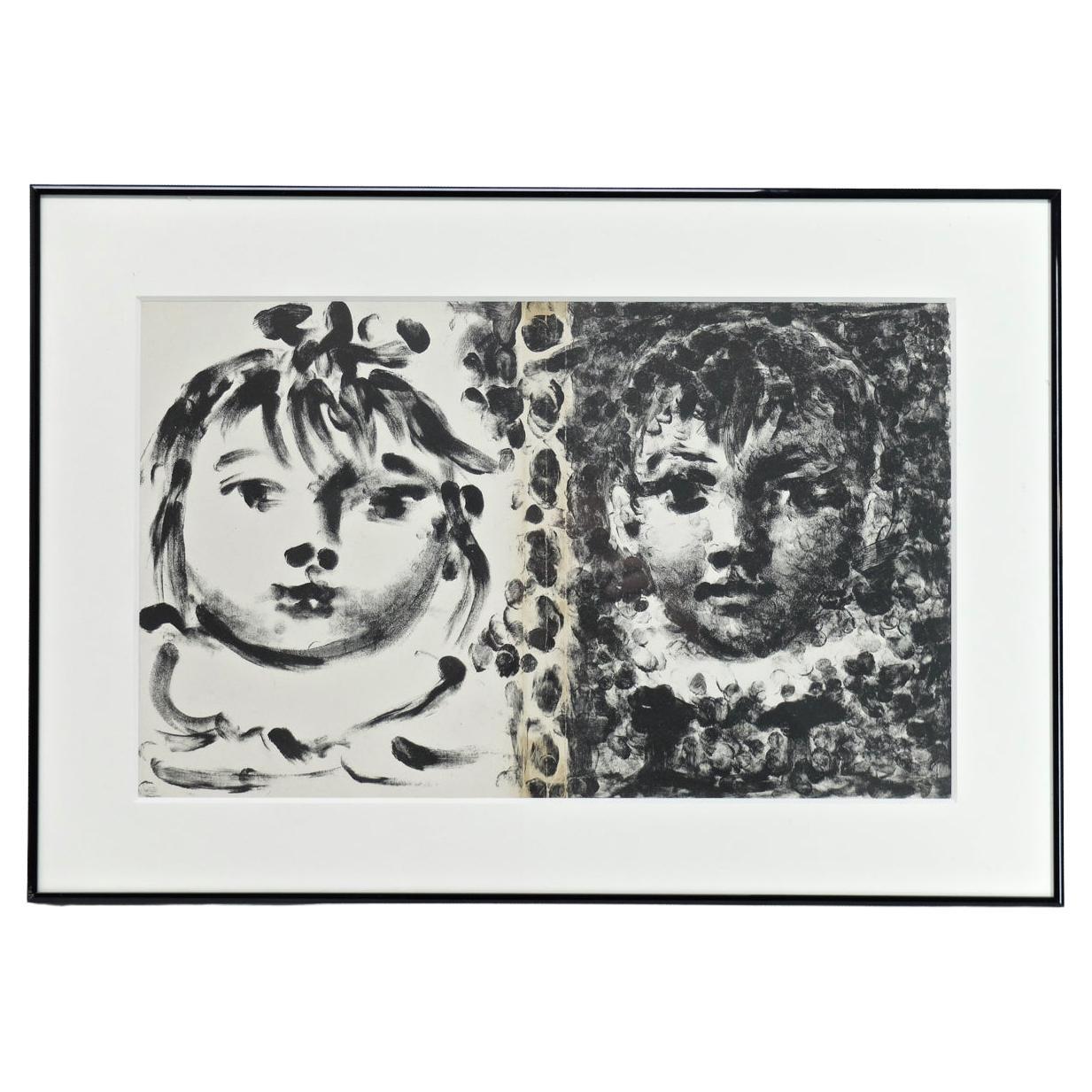 Original Lithograph by Pablo Picasso "Paloma Et Claude" Edition 1980/2000