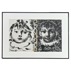 Original Lithographie von Pablo Picasso „Paloma Et Claude“, Auflage 1980/2000