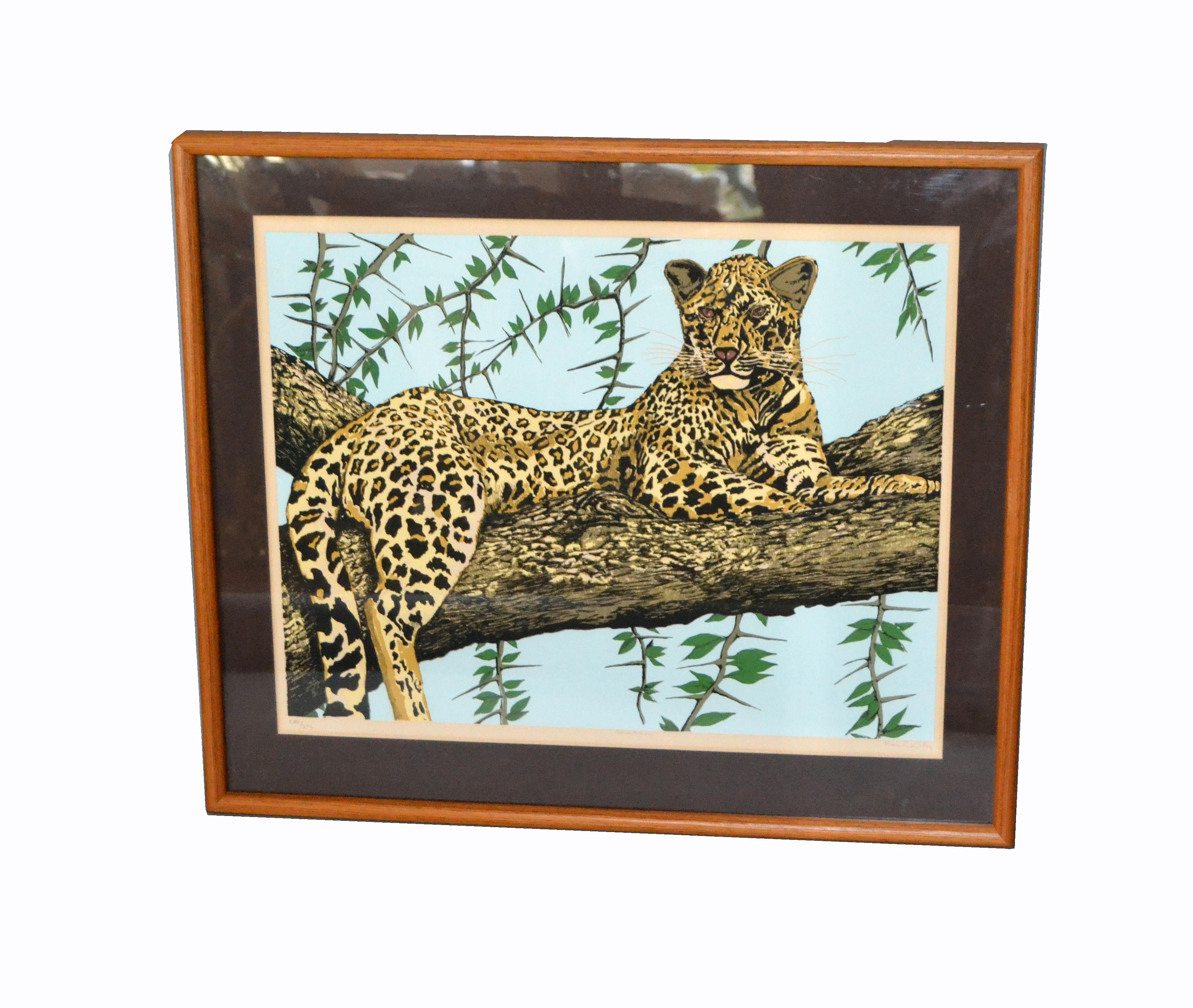 Original Lithograph Cheetah Signed by Artist Mac Couley For Sale 3