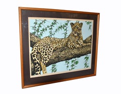 Original Lithograph Cheetah Signed by Artist Mac Couley Animal Art Safari