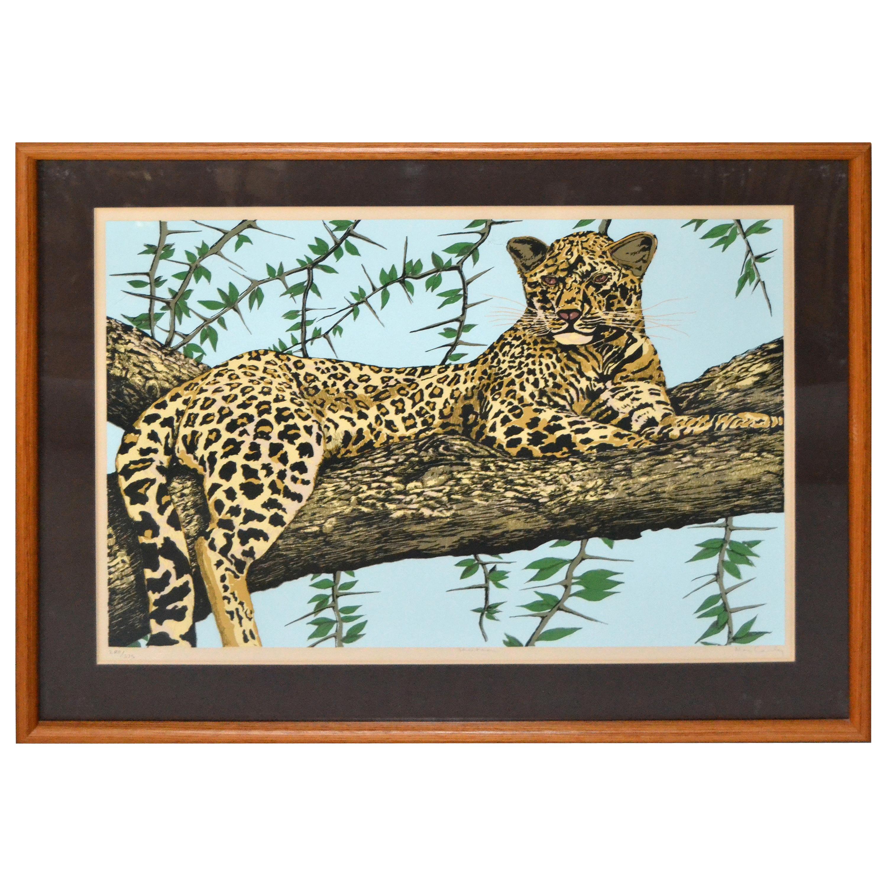 Original Lithographie Cheetah, signiert vom Künstler Mac Couley im Angebot