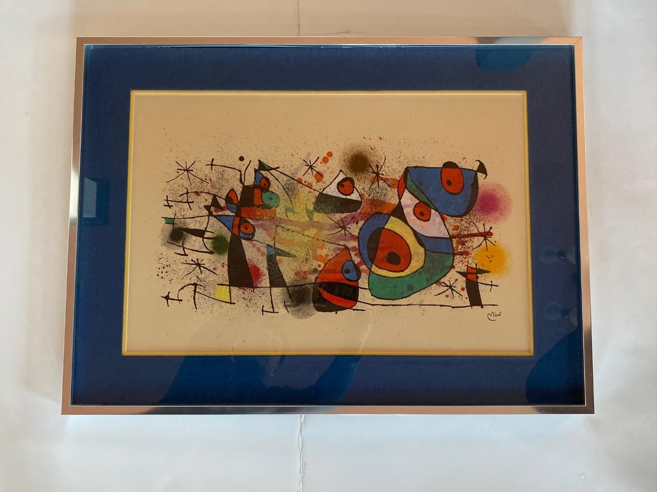 Joan Miró, Ceramiques, is an original Lithograph made in 1974. It has a printed signature in the lower right of the image. Published and Printed by Maeght, Paris. M.928.
Joan Miró was a widely considered one of the leading Surrealists, although he