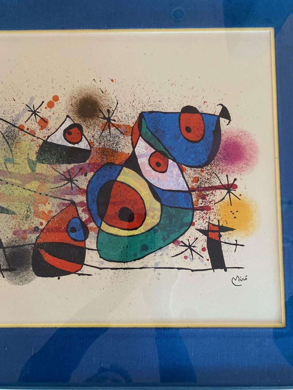 Verre Lithographie originale Joan Miró - Ceramiques 1974 en vente