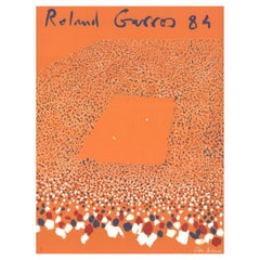Retro Original Lithograph 'ROLAND GARROS' 1984 Signed & Numbered by Gilles-Aillaud